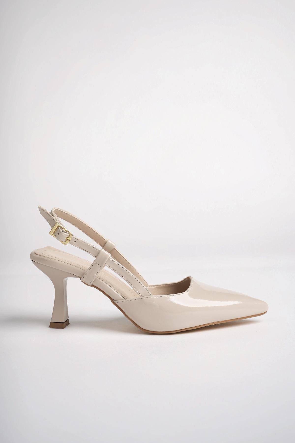 ZENDAYA Garantili Sivri Burun Yanları Açık Kadın Klasik Topuklu Ayakkabı - Görsel 7