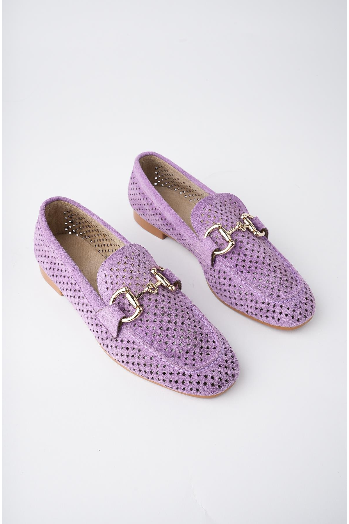 PHUKET Garantili Metal Tokalı Lazerli Nefes Alabilen Deri Kadın Loafer Günlük Ayakkabı - Görsel 7