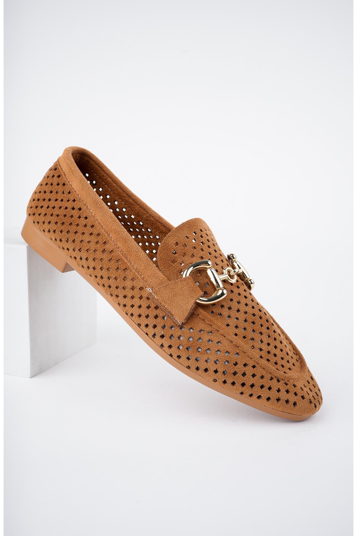 PHUKET Garantili Metal Tokalı Lazerli Nefes Alabilen Deri Kadın Loafer Günlük Ayakkabı - Görsel 6