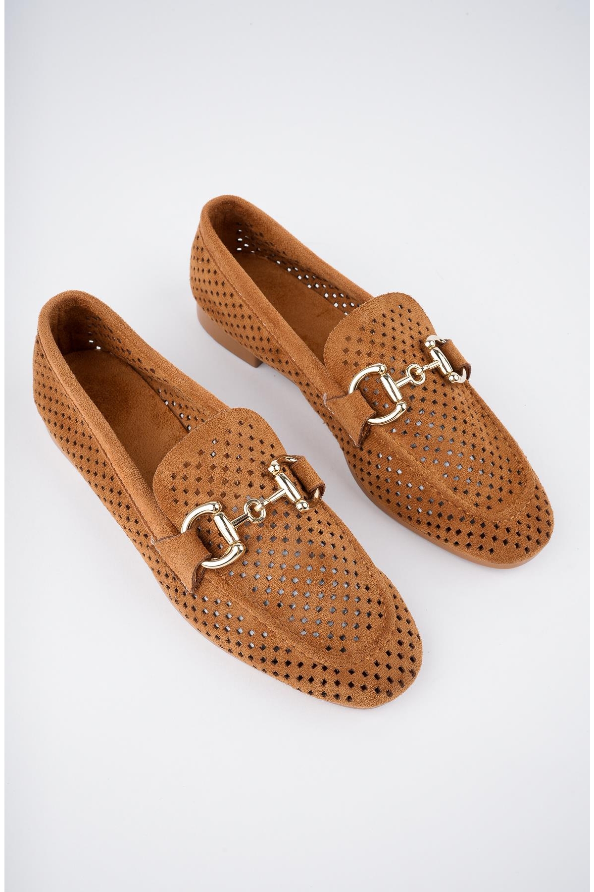 PHUKET Garantili Metal Tokalı Lazerli Nefes Alabilen Deri Kadın Loafer Günlük Ayakkabı - Görsel 7