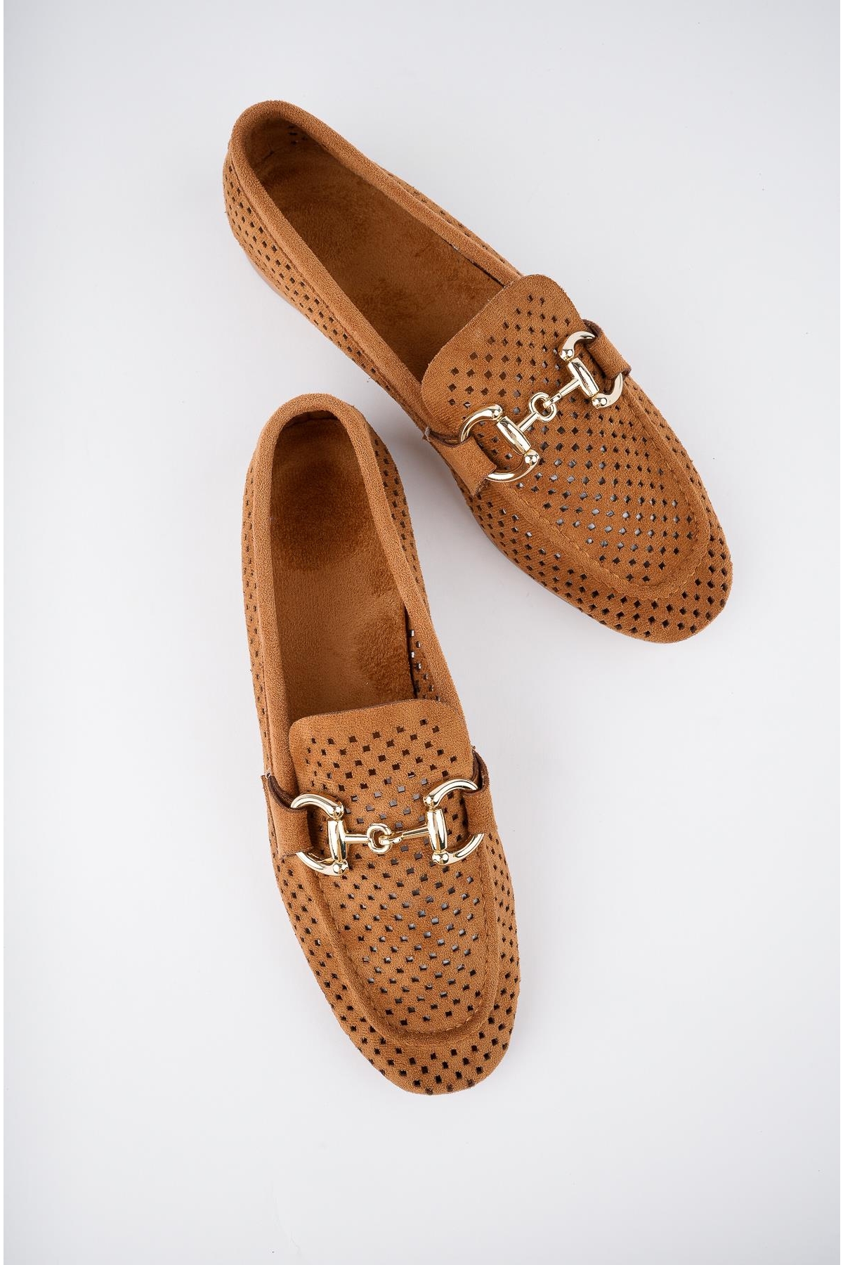 PHUKET Garantili Metal Tokalı Lazerli Nefes Alabilen Deri Kadın Loafer Günlük Ayakkabı - Görsel 8