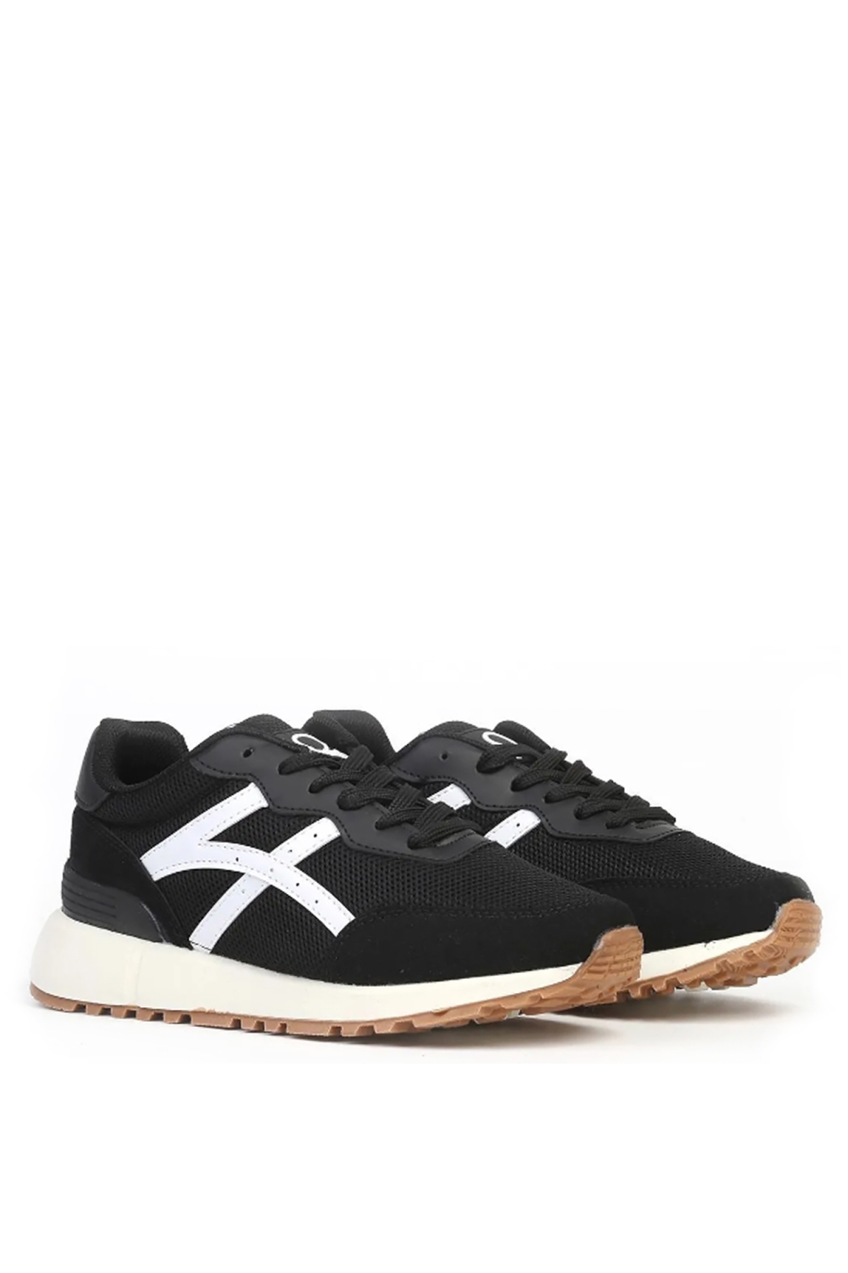 30984 Kadın Günlük Sneaker Ayakkabı Siyah Beyaz - Görsel 3