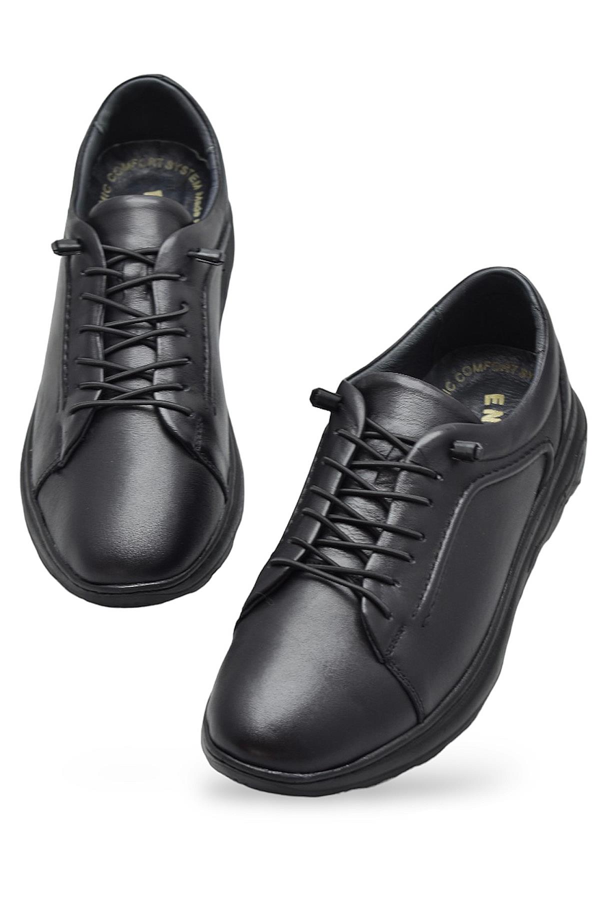 400P Tam Ortopedik Taban Hakiki Deri Erkek Ayakkabı Günlük Erkek Deri Ayakkabı Hafif Poli Taban - Görsel 3