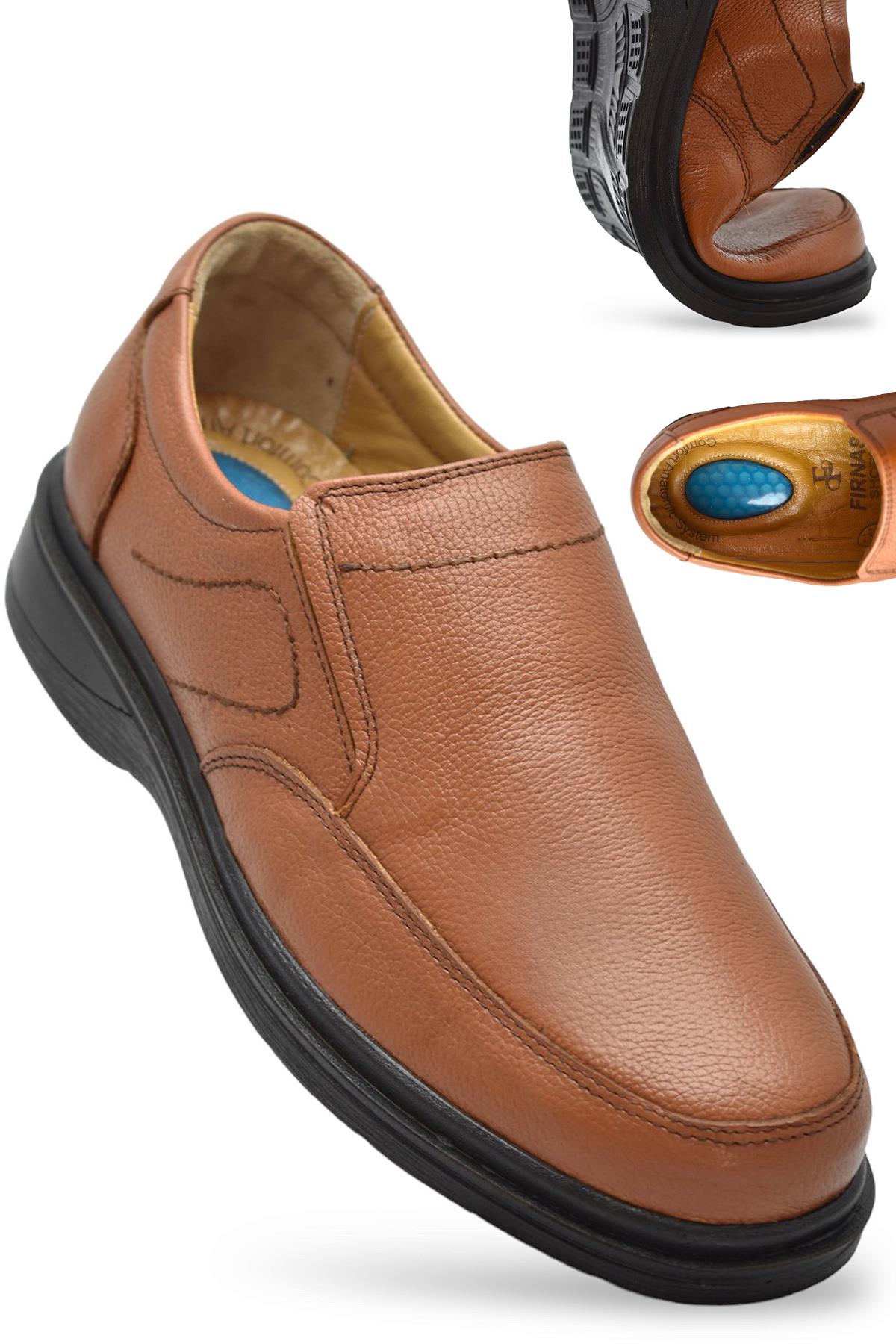 7878 Ortopedik Taban Siyah Hakiki Deri Erkek Ayakkabı Mevsimlik - Görsel 5