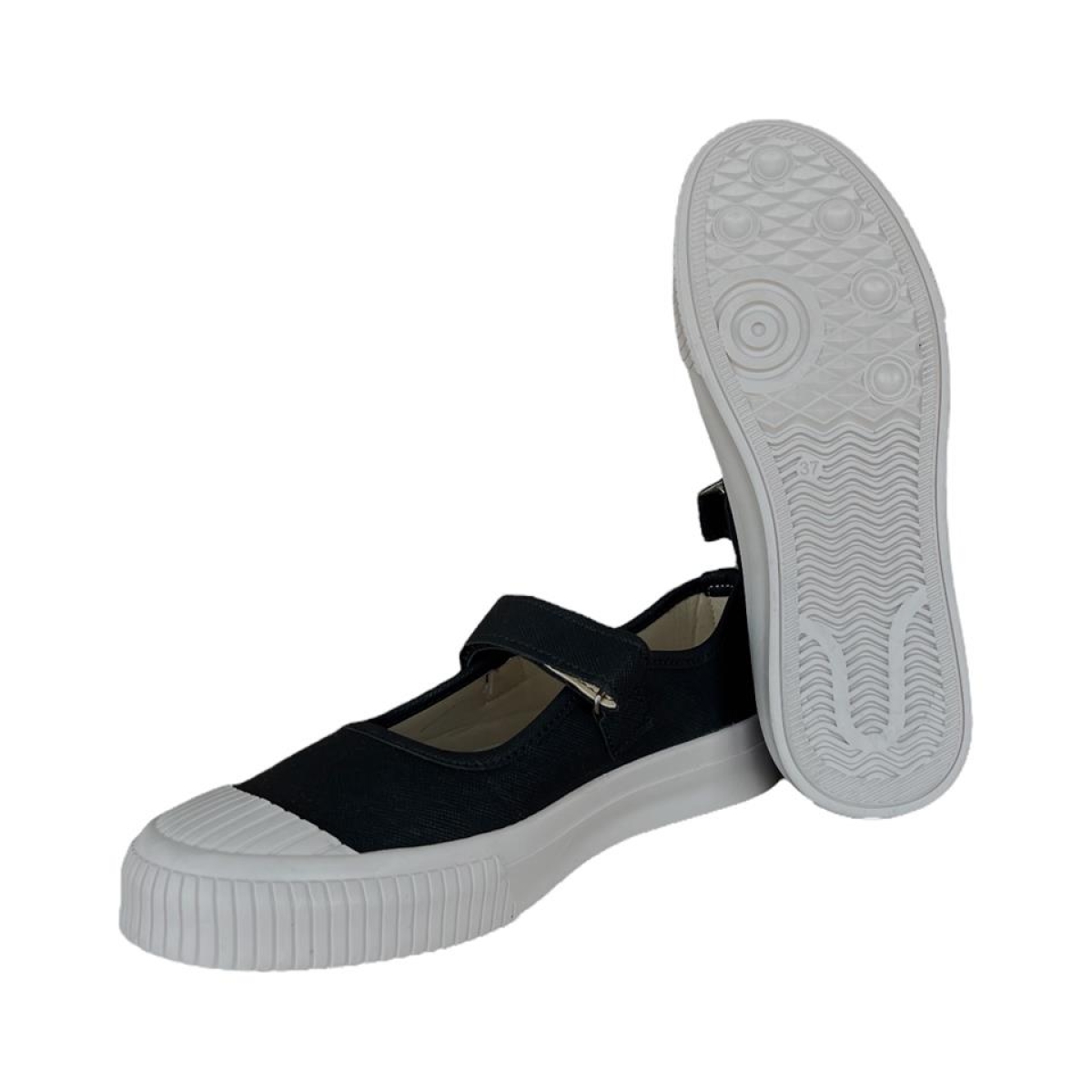 Cırtlı Keten Balerin Kadın Babet Ayakkabı SİYAH - Görsel 7