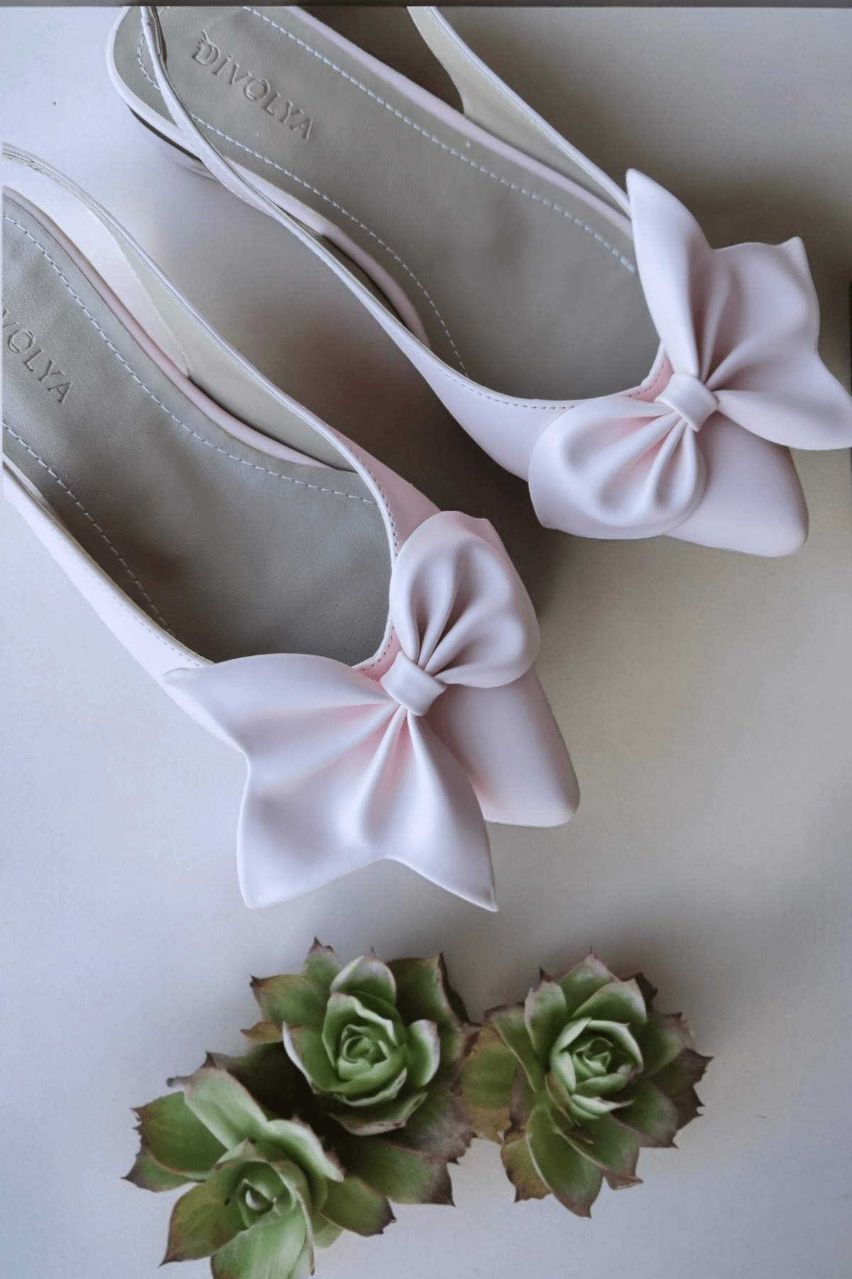 Nunka Pudra Fiyonklu (2 cm Topuklu) Bilekten Bantlı Sivri Burun Günlük Babet - Görsel 5