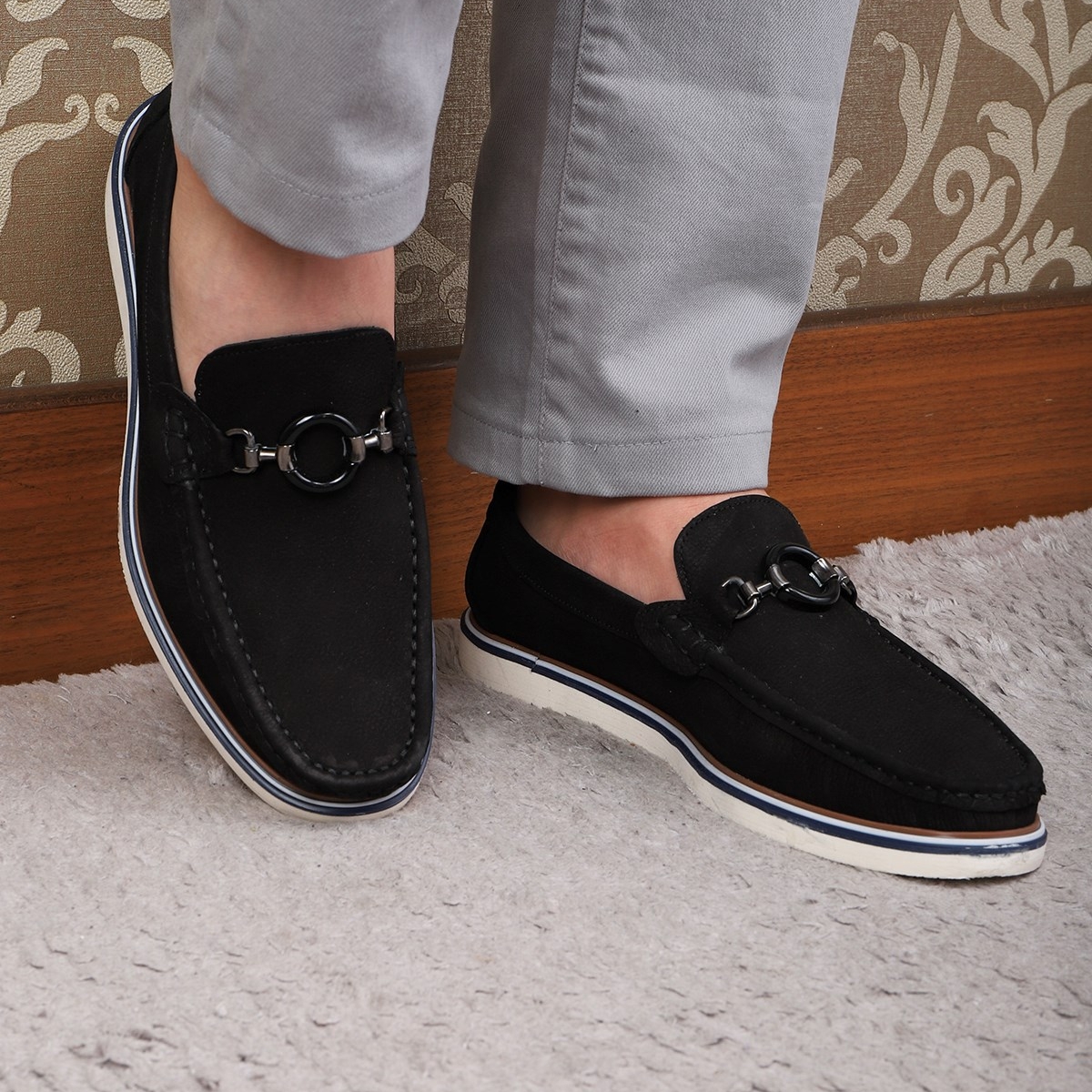 Modica Hakiki Deri Nubuk Erkek Günlük Ayakkabı Loafer Ayakkabı - Görsel 6