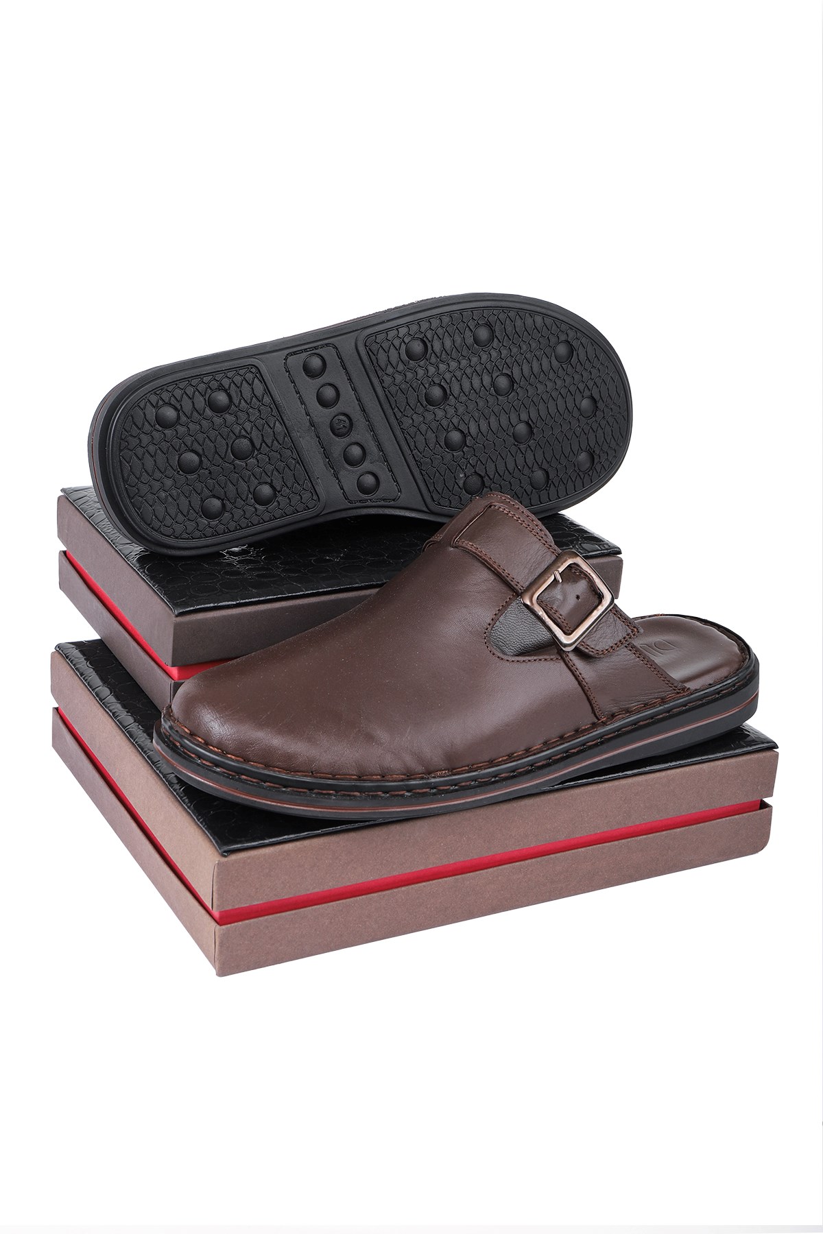 Mistra Hakiki Deri Erkek Terliği, Hakiki Deri Terlik, Ortopedik Taban Terlik, Hafif Deri T - Görsel 5