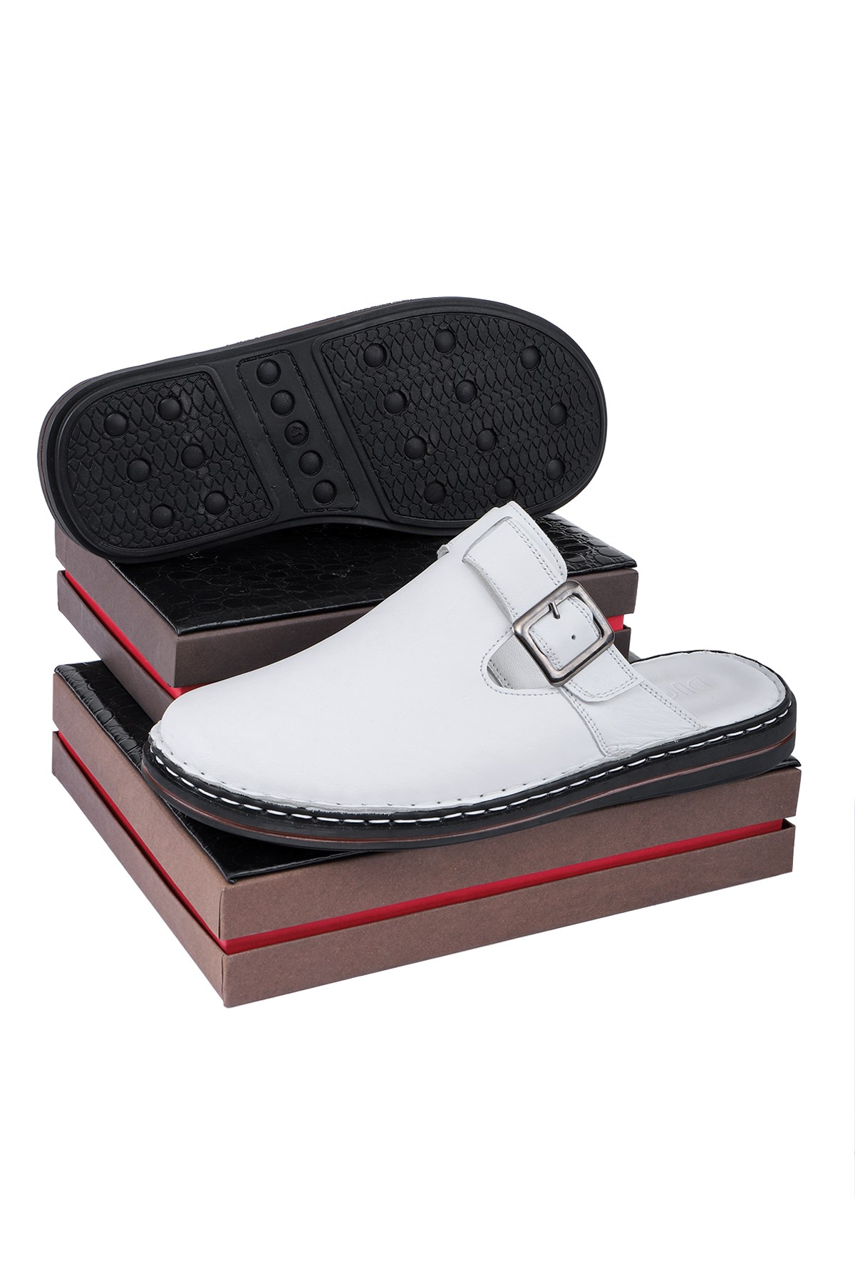 Mistra Hakiki Deri Erkek Terliği, Hakiki Deri Terlik, Ortopedik Taban Terlik, Hafif Deri T - Görsel 5