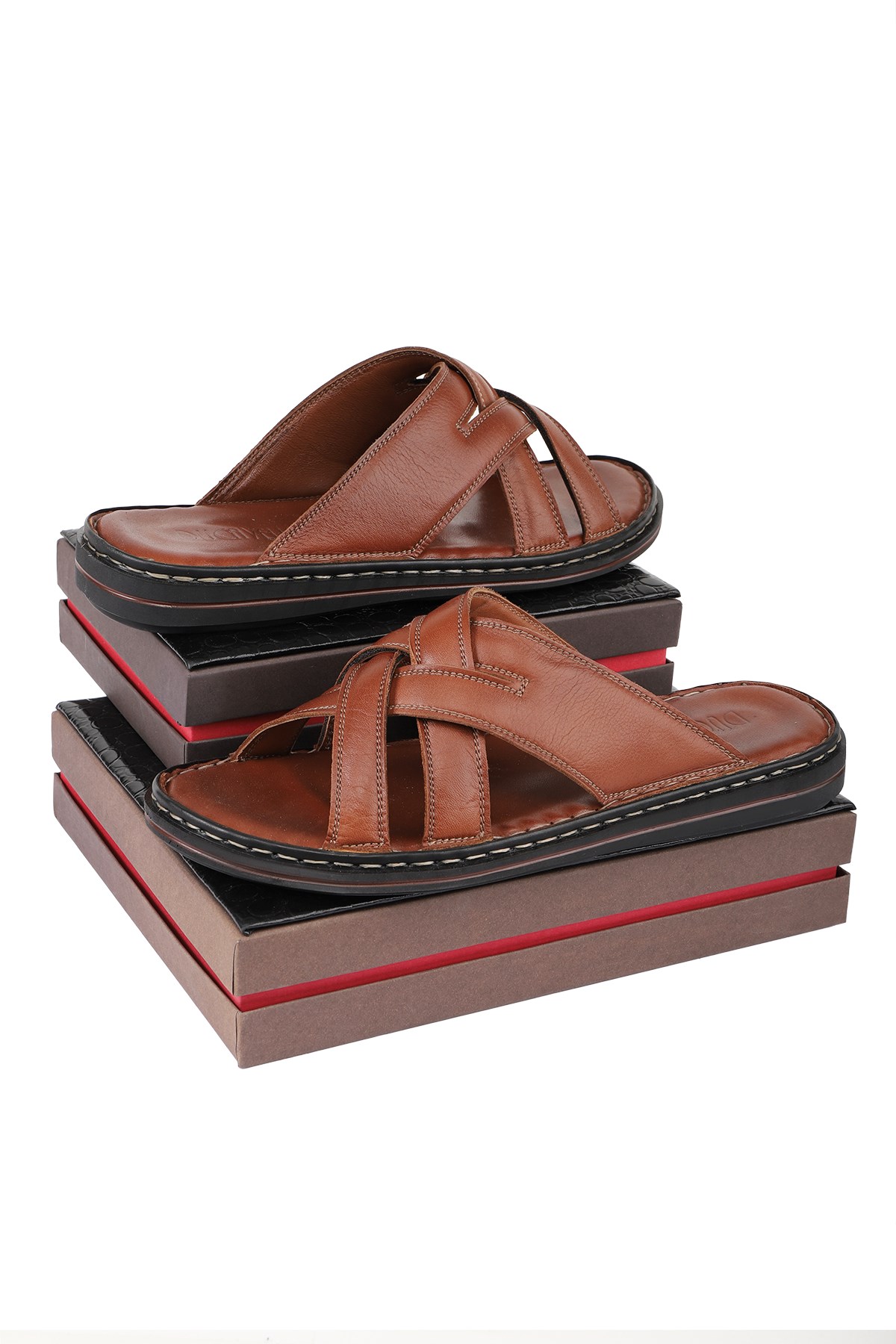 Melentias Hakiki Deri Erkek Terliği, Hakiki Deri Terlik, Ortopedik Taban Terlik, Deri Terl - Görsel 4