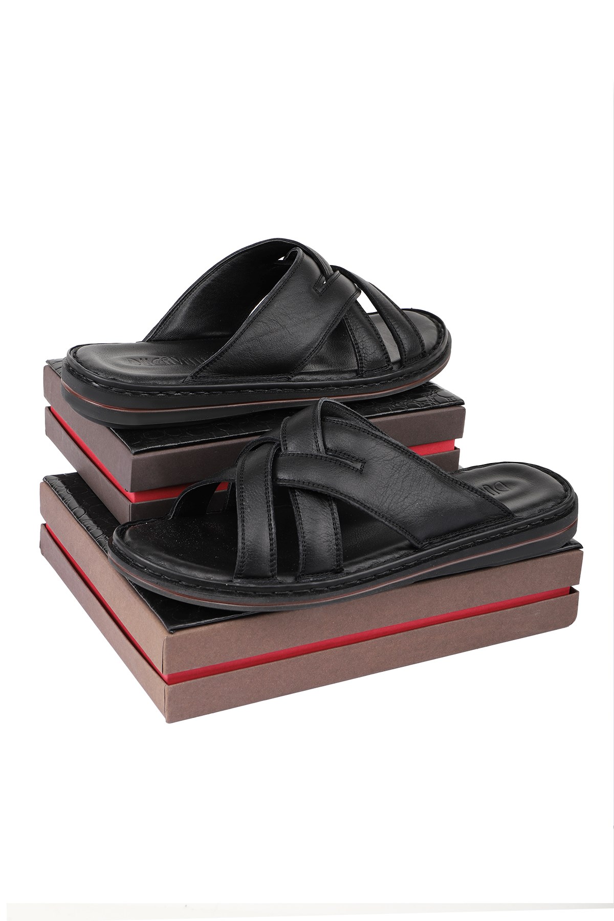 Melentias Hakiki Deri Erkek Terliği, Hakiki Deri Terlik, Ortopedik Taban Terlik, Deri Terl - Görsel 4