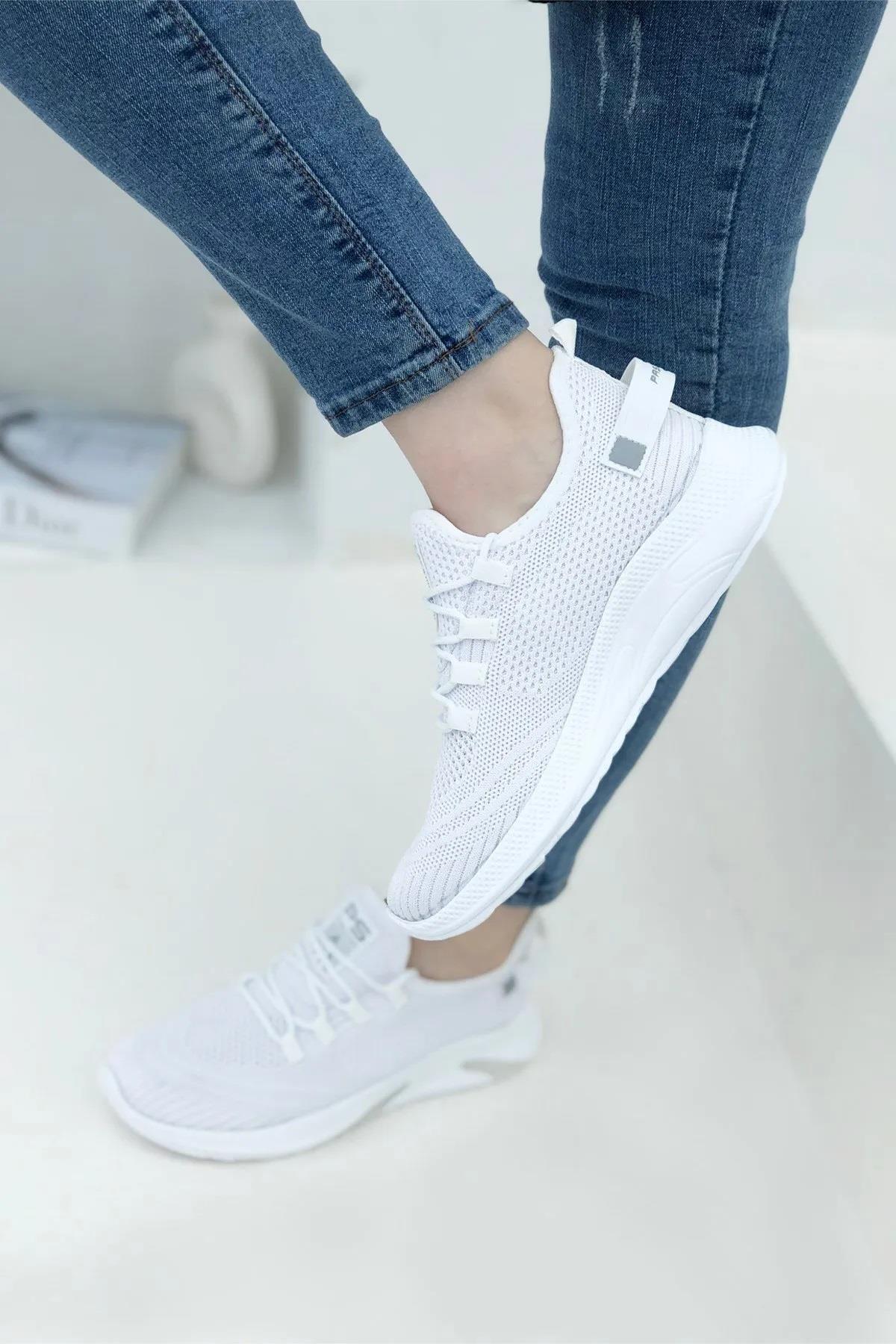 062 Triko Rahat Hafif Günlük Kadın Spor Ayakkabı - Görsel 6