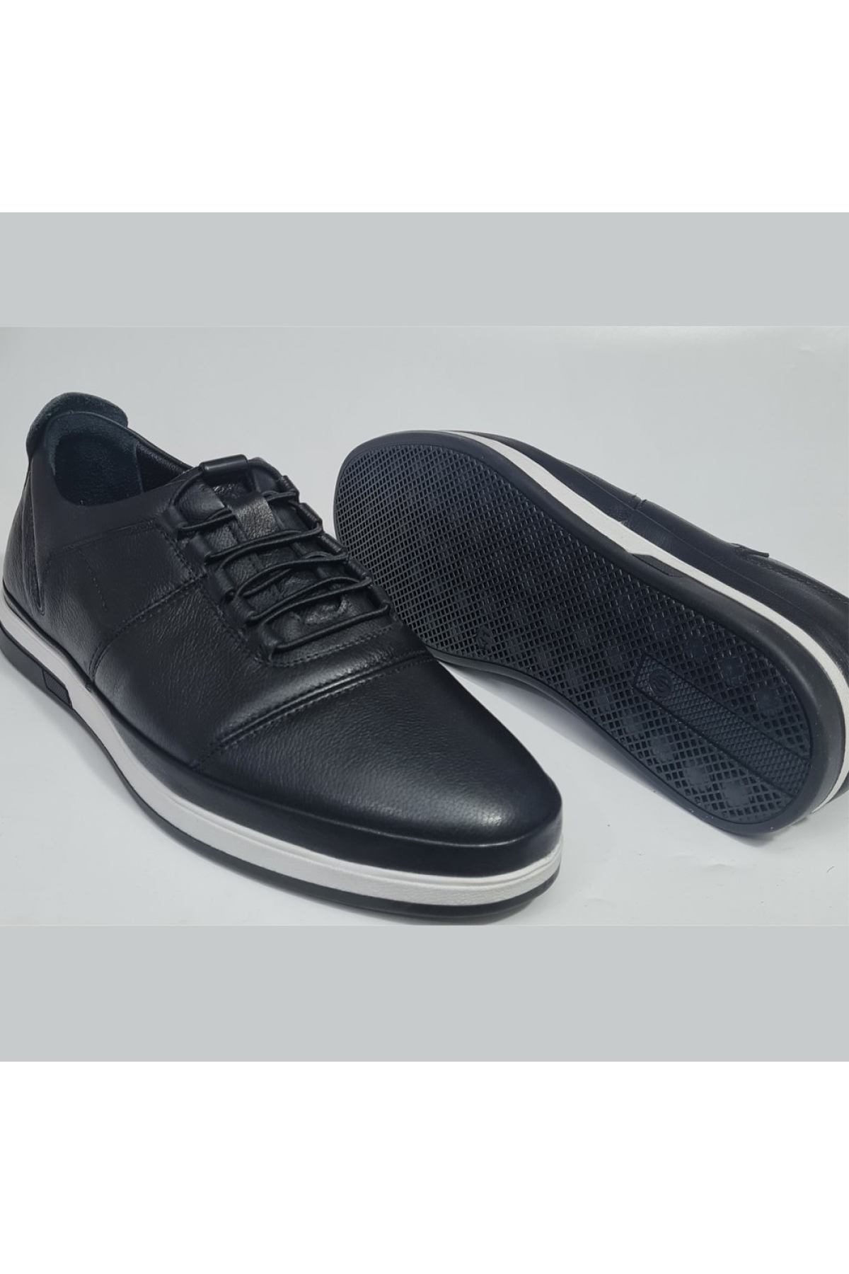 Erkek Hakiki Deri Lastikli Bağcıklı Casual Ayakkabı MARKA-200 - Görsel 3