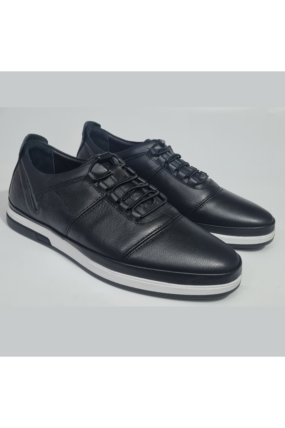 Erkek Hakiki Deri Lastikli Bağcıklı Casual Ayakkabı MARKA-200 - Görsel 4