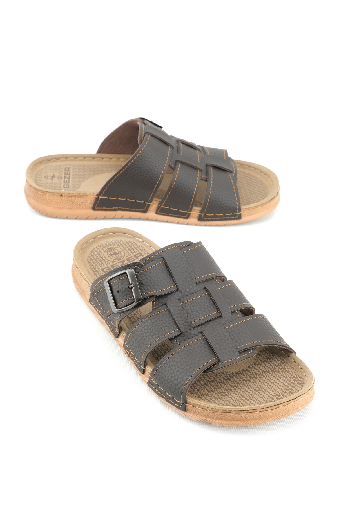 Erkek Yazlık Tek Toka Suni Deri Ayarlanabilir Günlük Terlik - Görsel 2