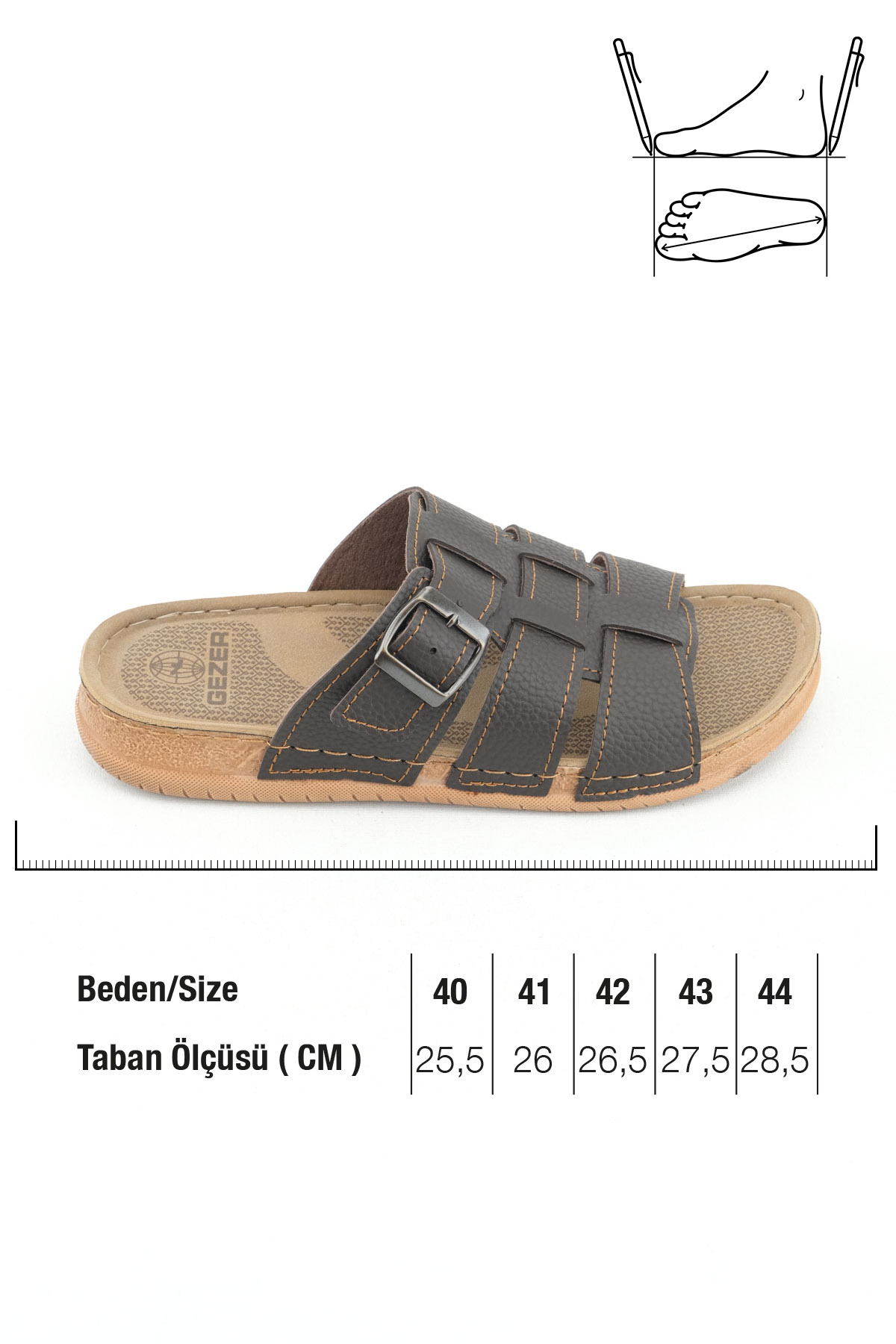 Erkek Yazlık Tek Toka Suni Deri Ayarlanabilir Günlük Terlik - Görsel 3