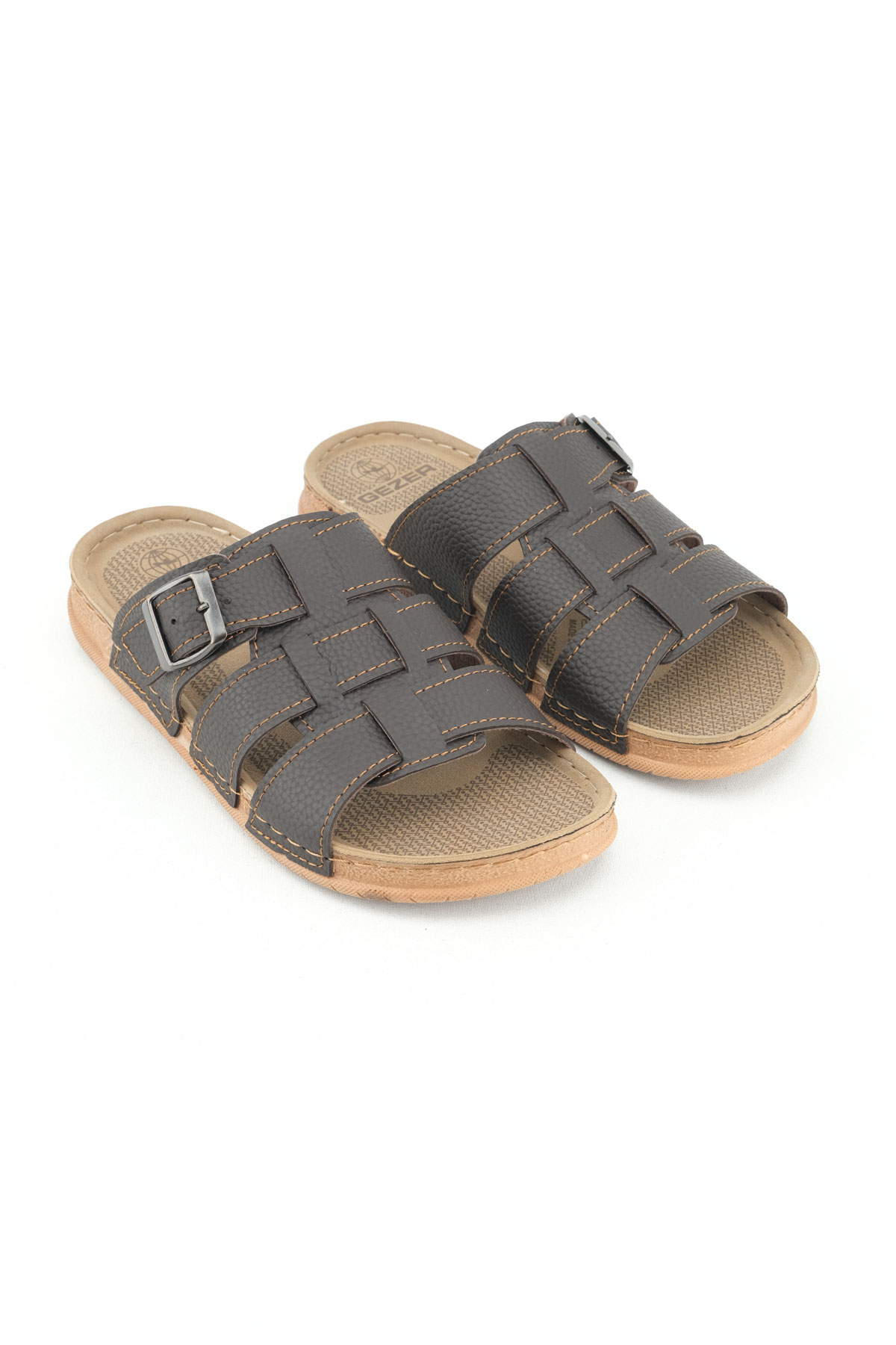 Erkek Yazlık Tek Toka Suni Deri Ayarlanabilir Günlük Terlik - Görsel 4