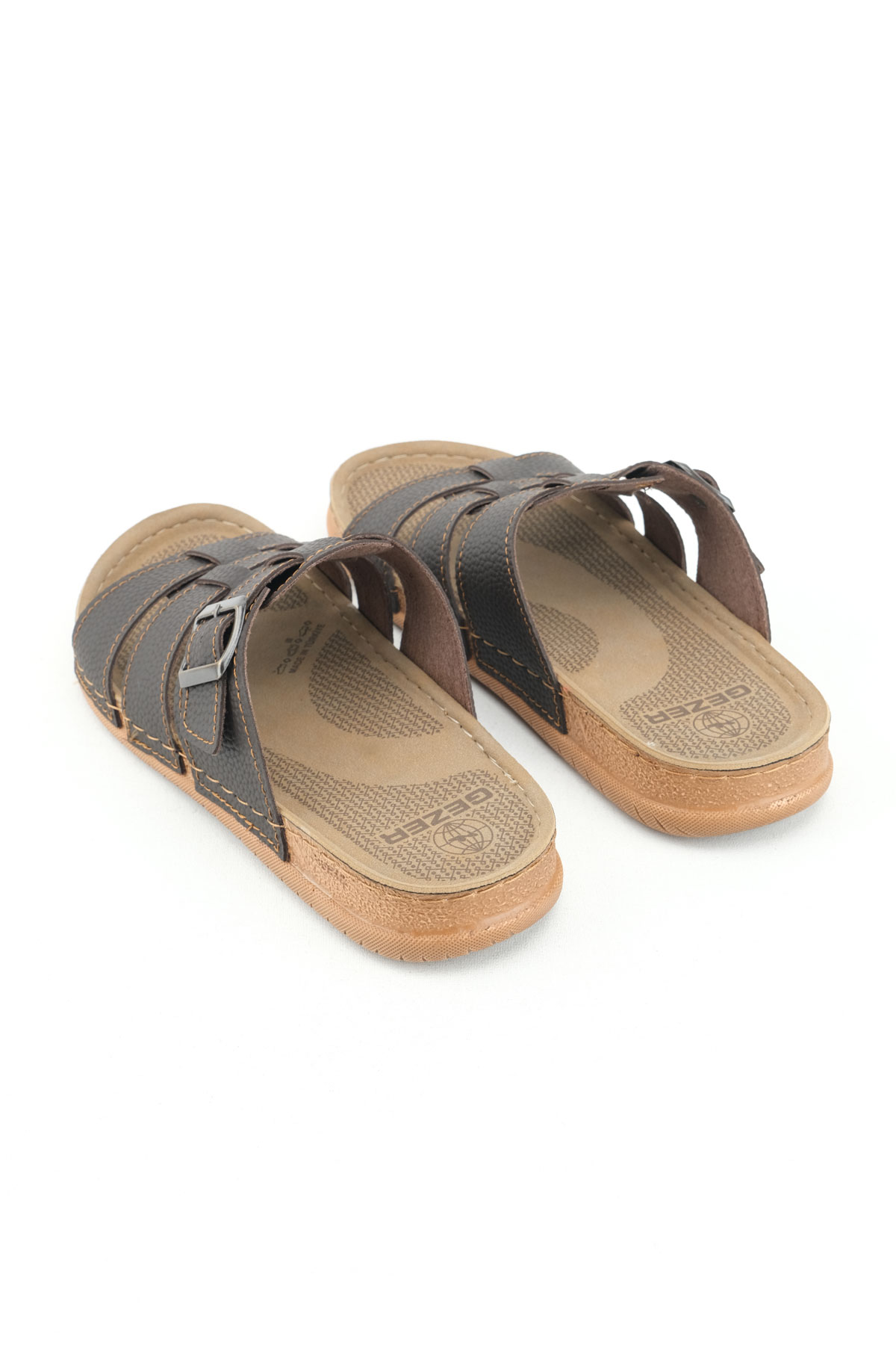 Erkek Yazlık Tek Toka Suni Deri Ayarlanabilir Günlük Terlik - Görsel 5