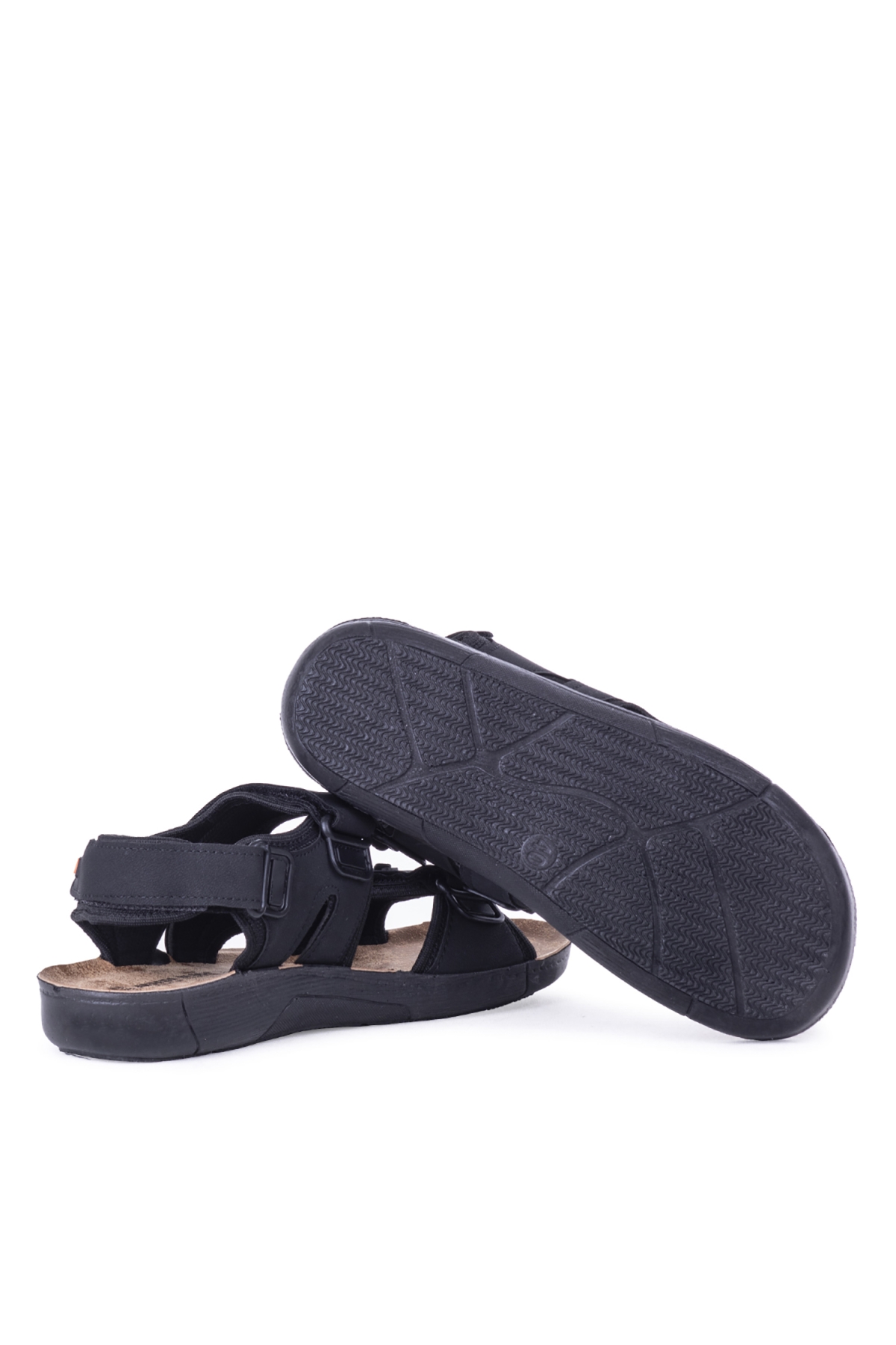 Yulo Yazlık Erkek Günlük Sandalet Tam Kalıp Cırtlı Siyah - Görsel 6