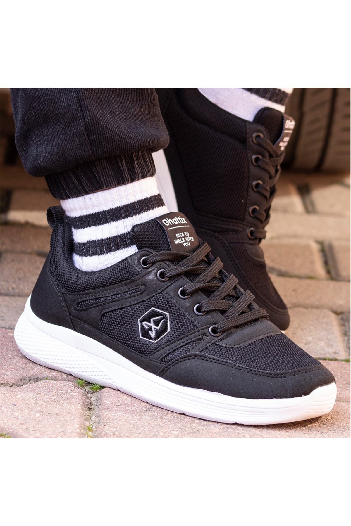 Kula Günlük Erkek Spor Ayakkabı Yürüyüş Koşu Siyah Beyaz - Görsel 2