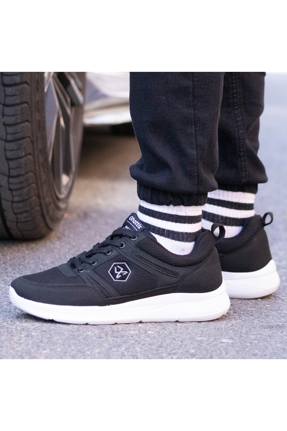 Kula Günlük Erkek Spor Ayakkabı Yürüyüş Koşu Siyah Beyaz - Görsel 3