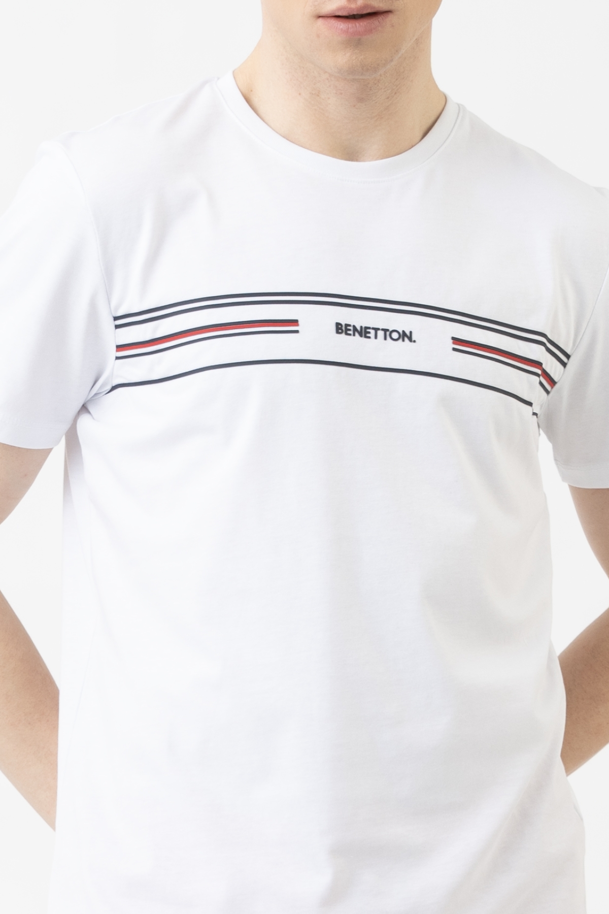 United Colors Of Benetton T-Shirt 3F98U1092 Écru Regular Fit