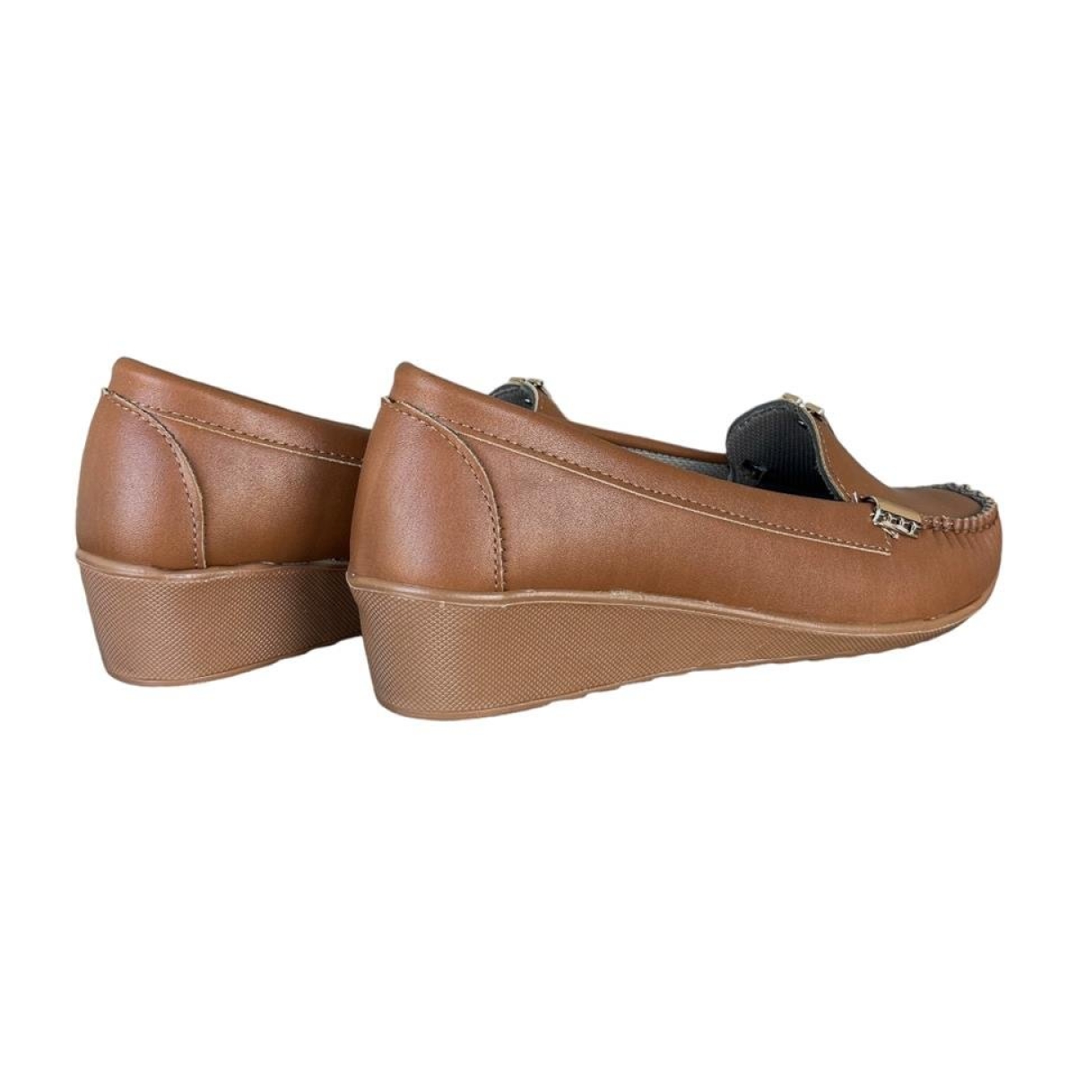 Dolgu Topuk V Toka Kadın Babet Ayakkabı TABA - Görsel 6