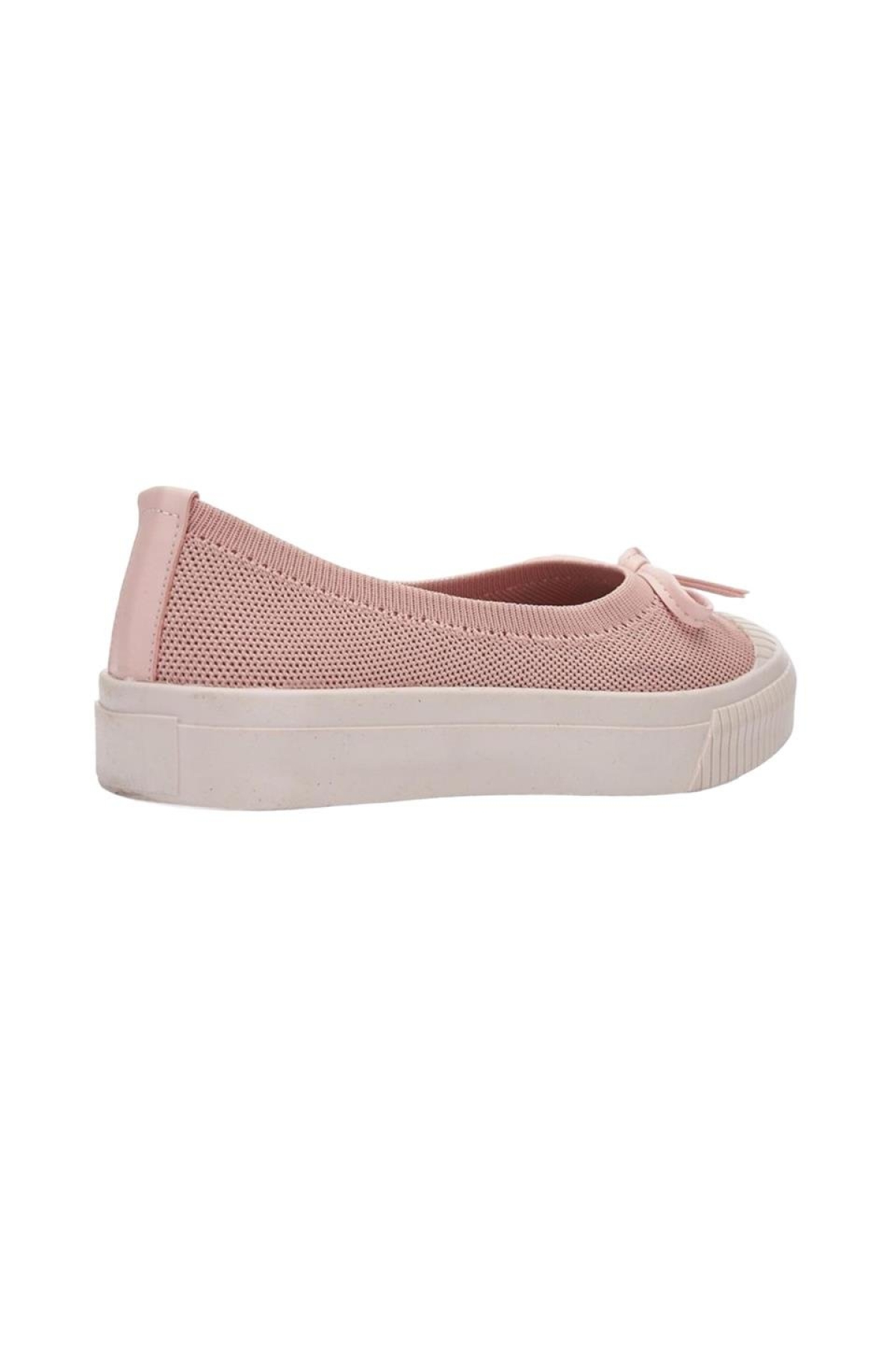 Fiyonklu Triko Kadın Babet Ayakkabı PUDRA - Görsel 5