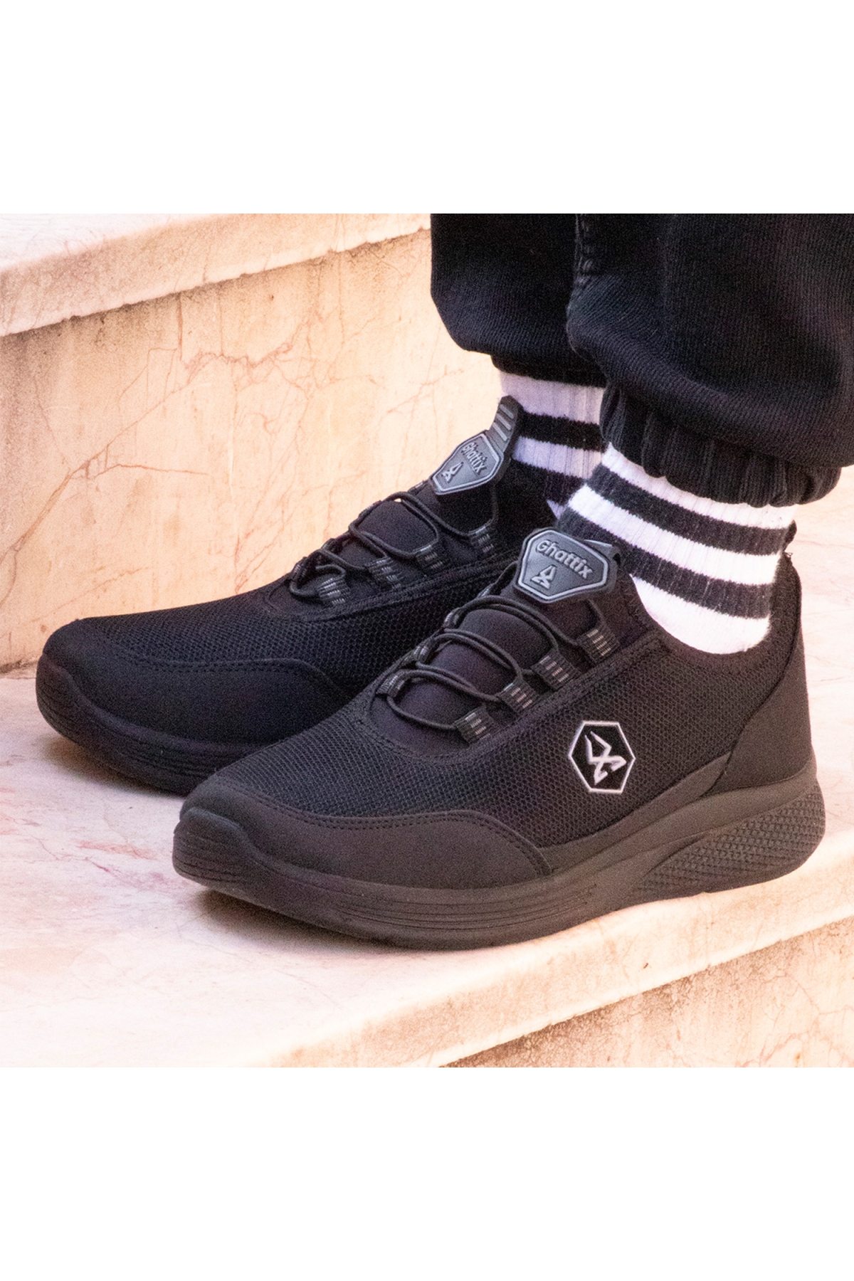 Ghattix Yup Günlük Erkek Spor Ayakkabı Yürüyüş Koşu Siyah - Görsel 4