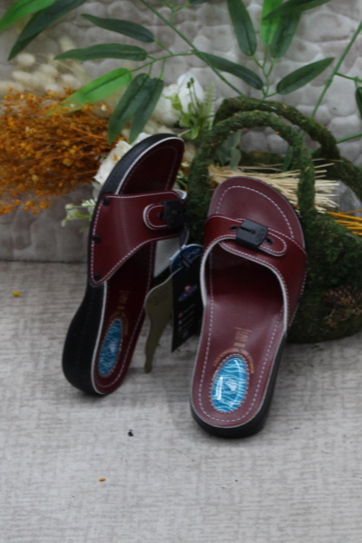 6500-1 Kırmızı Rahat Ortapedik Kadın Terlik - Görsel 7