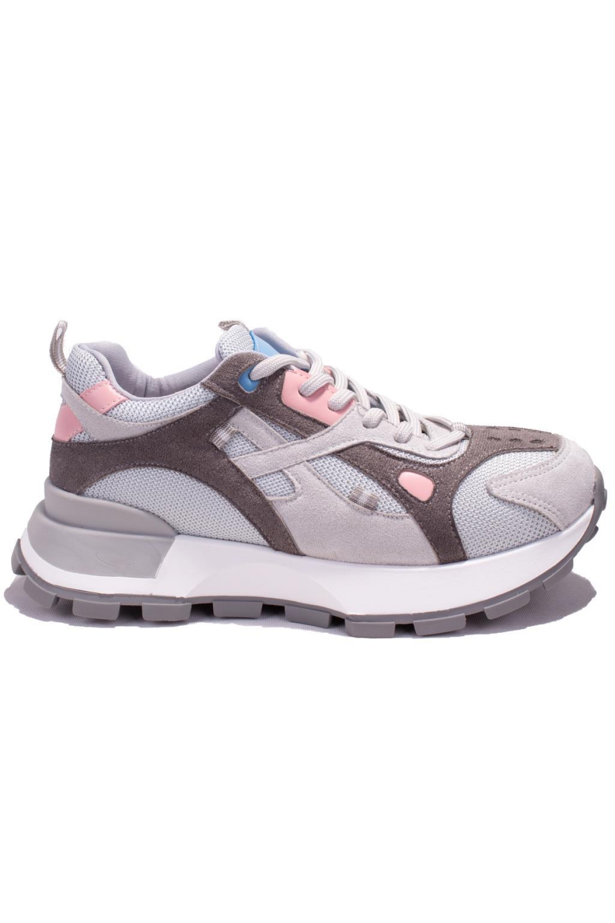 DZS07-20135 Gri Pembe Ortopedik Günlük Kadın Spor Ayakkabı - Görsel 2