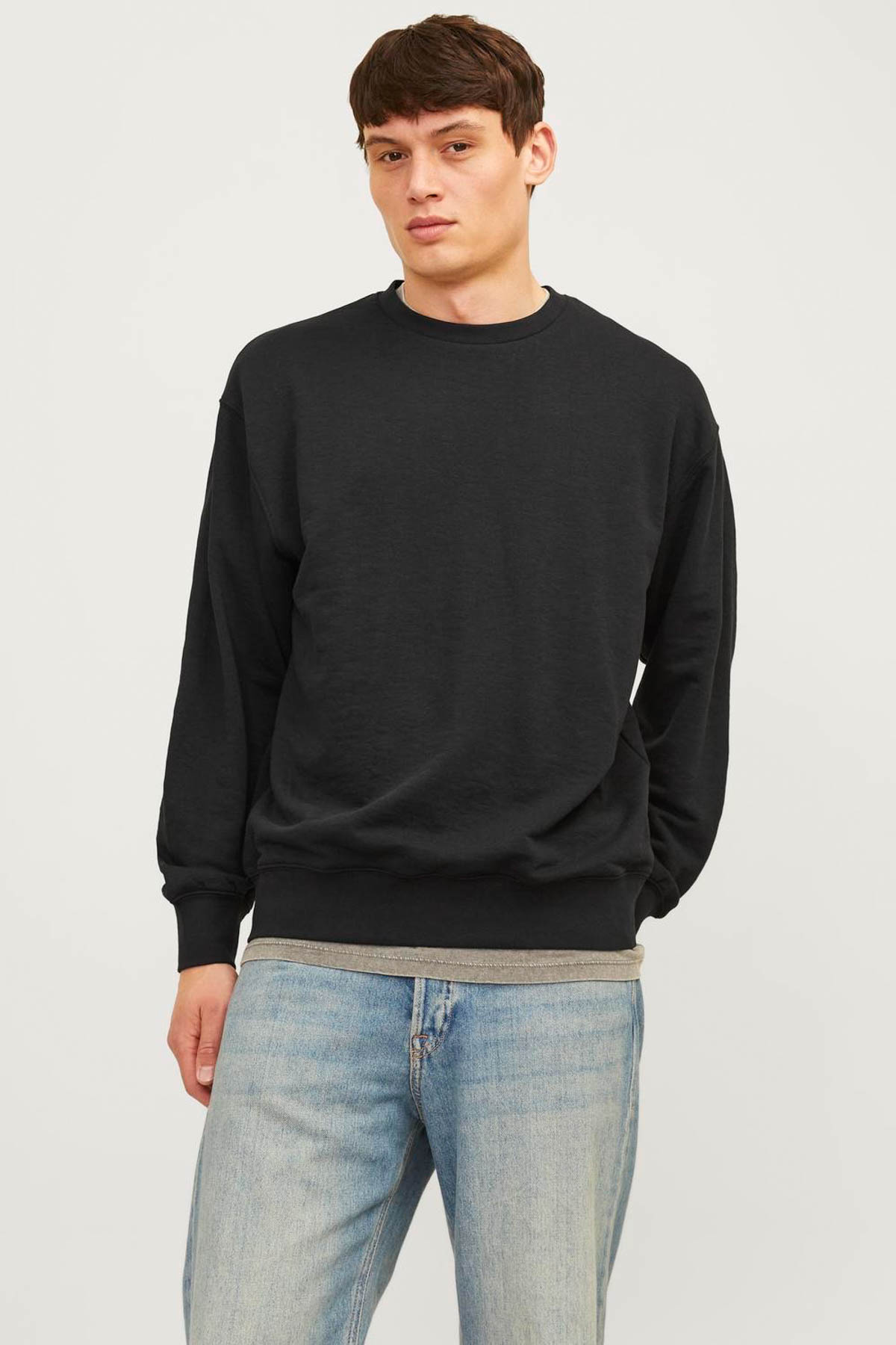 JJECHARGE SWEAT CREW NECK Siyah Erkek Sweatshirt