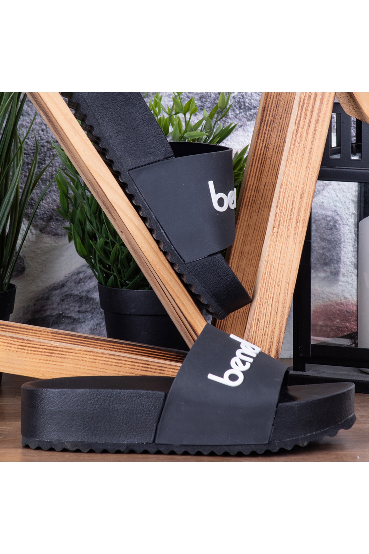 1212 Günlük Yüksek Taban Kadın Terlik Siyah - Görsel 2