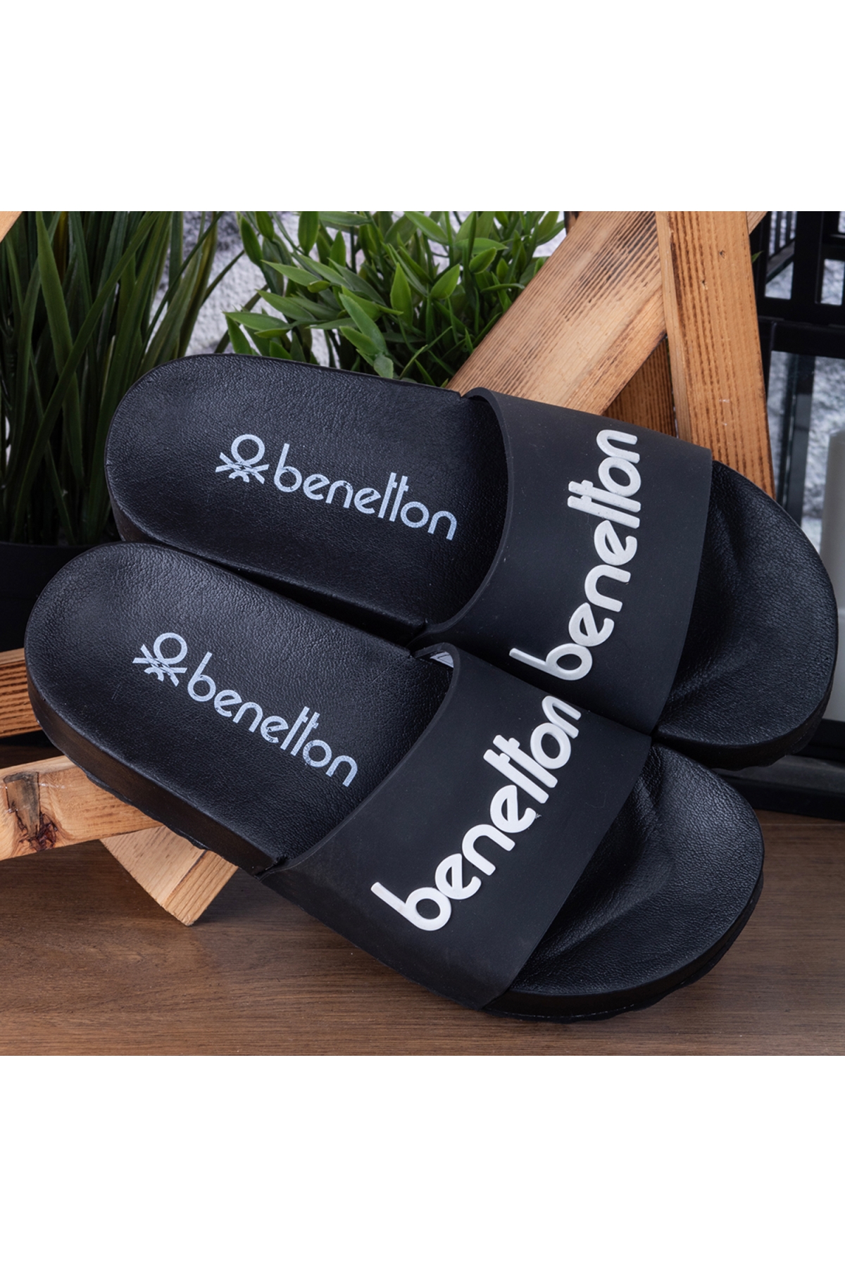 1212 Günlük Yüksek Taban Kadın Terlik Siyah - Görsel 4