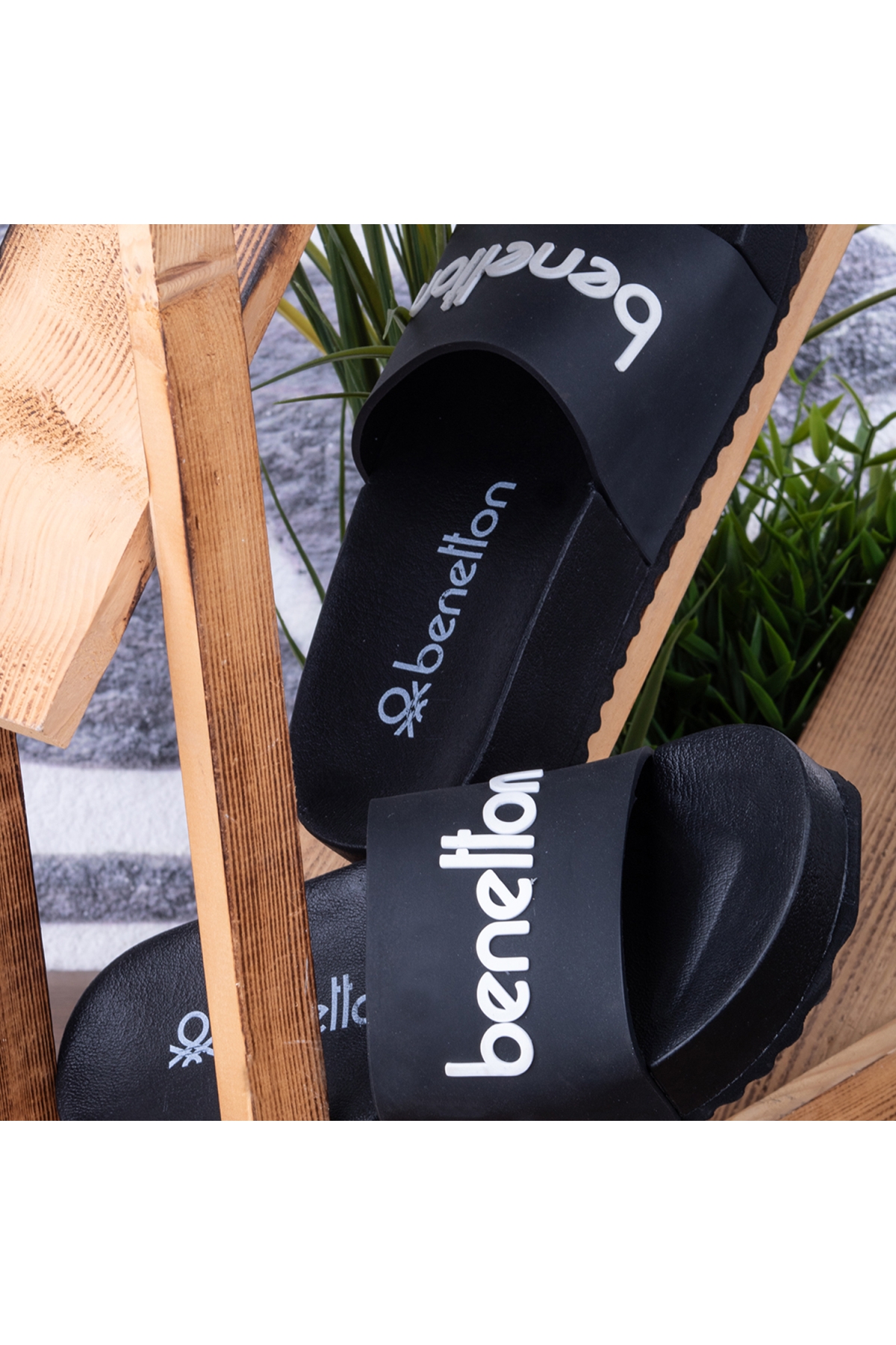 1212 Günlük Yüksek Taban Kadın Terlik Siyah - Görsel 5