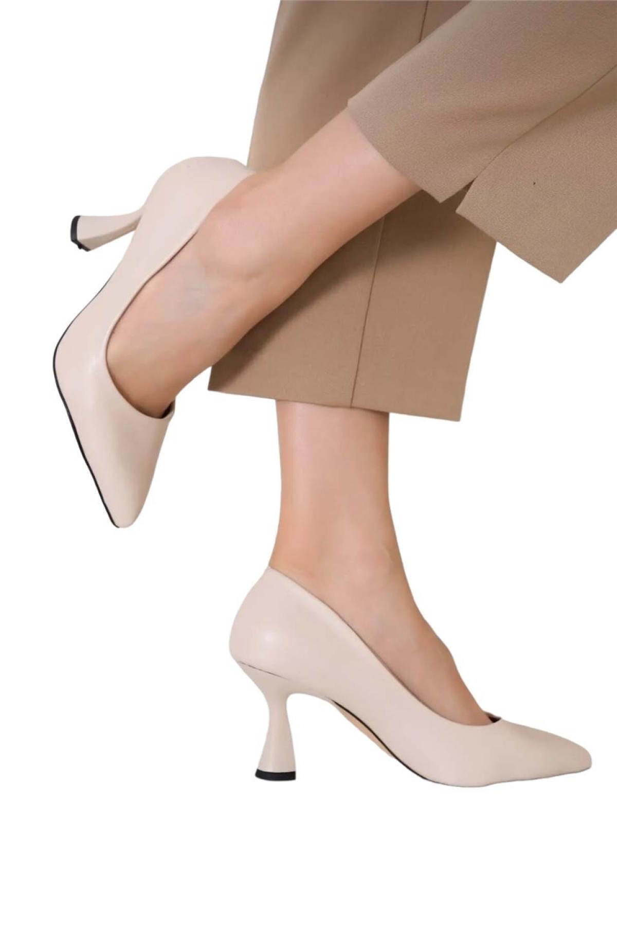 Kadın 6 Cm Topuklu Ayakkabı BEJ - Görsel 3