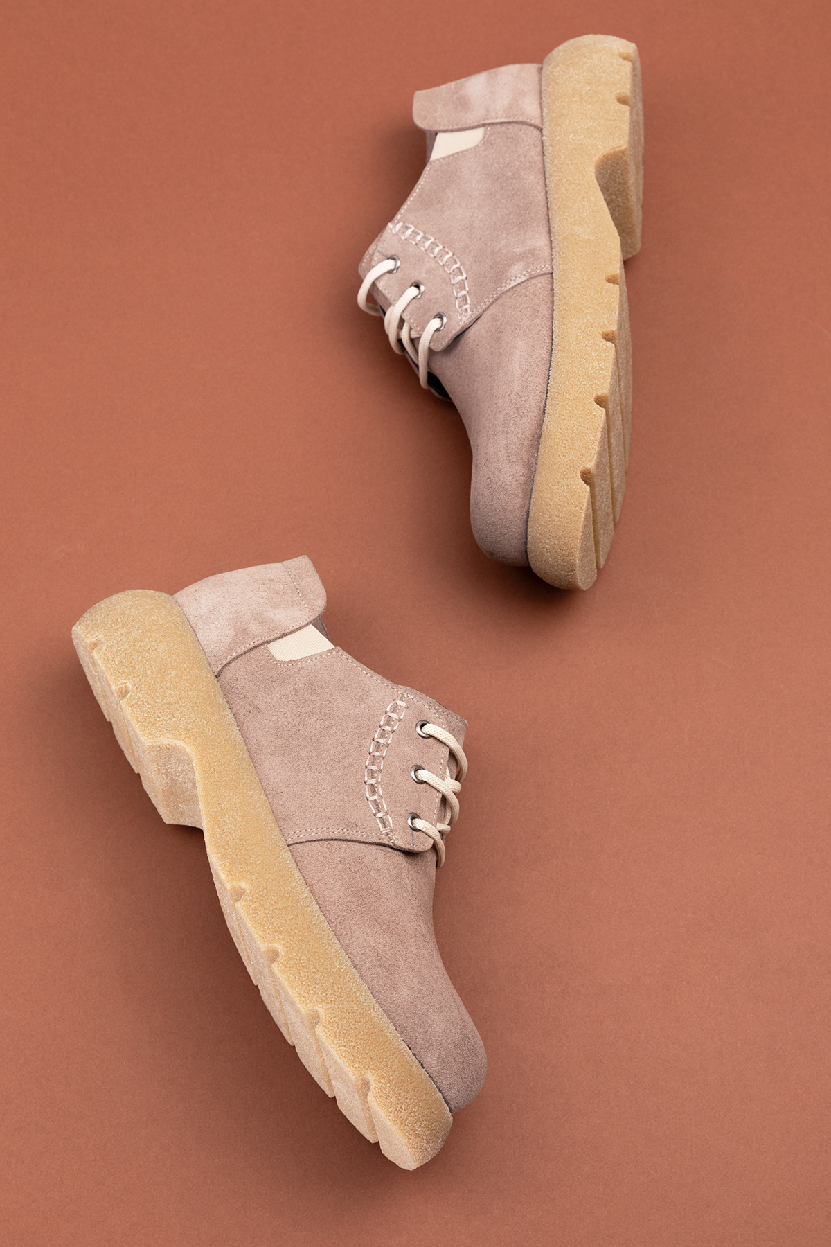 Gondol Hakiki Deri Süet Kalın Taban Tarz Ayakkabı ert.5084 - Görsel 9