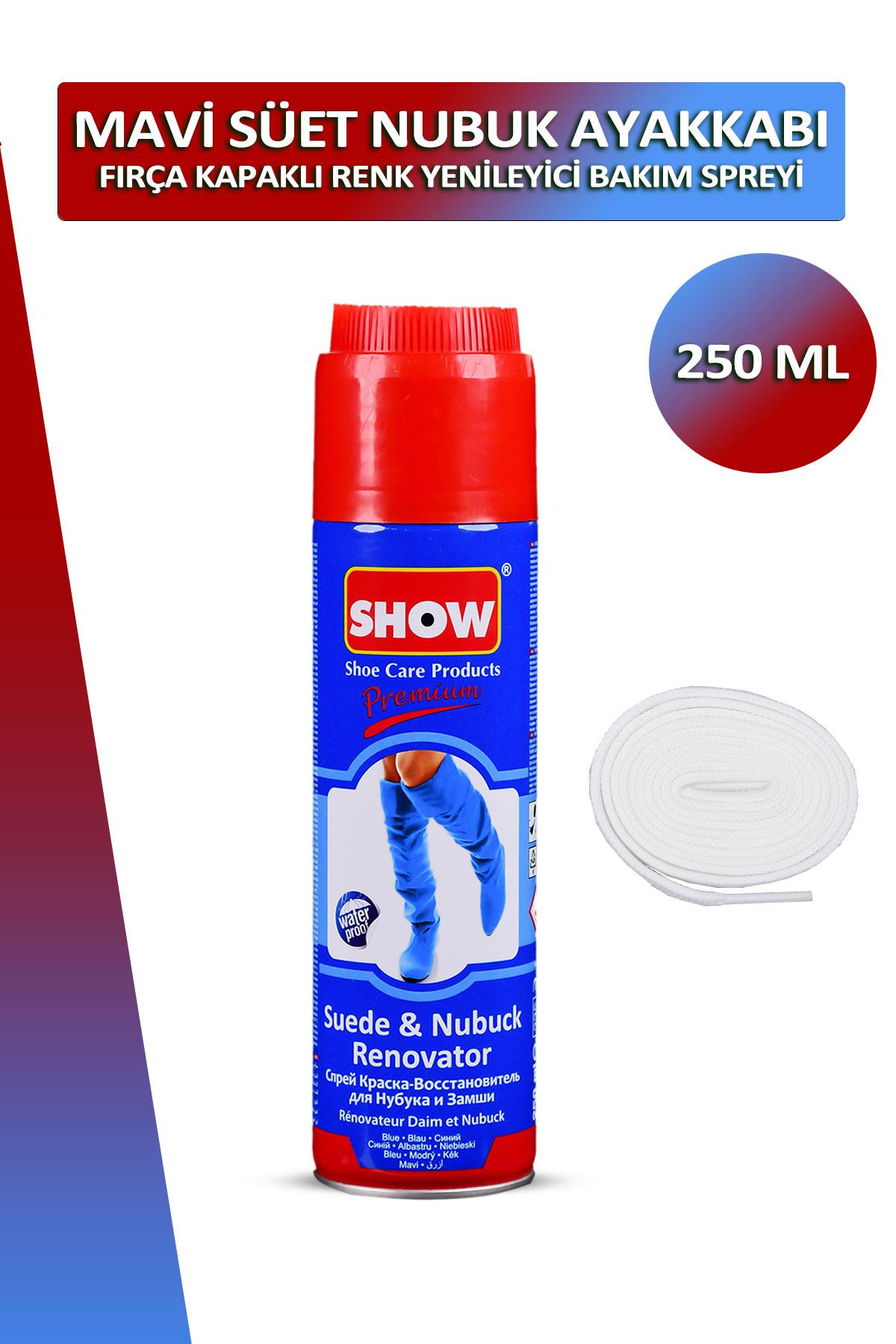 Bağcık + Show Fırça Kapaklı Süet ve Nubuk Renk Yenileyici Bakım Spreyi 250 ML Set