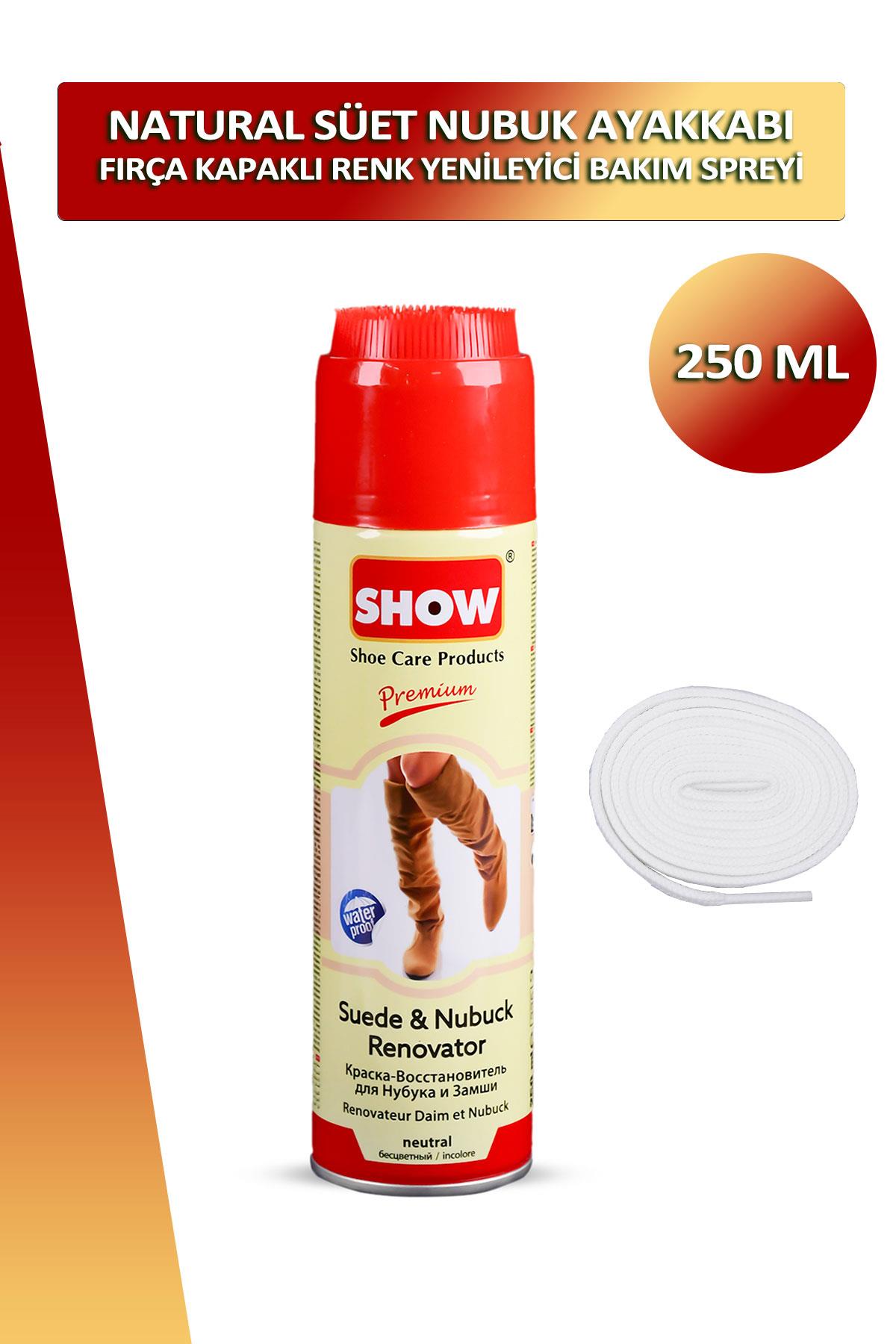 Bağcık + Show Fırça Kapaklı Süet ve Nubuk Renk Yenileyici Bakım Spreyi 250 ML Set