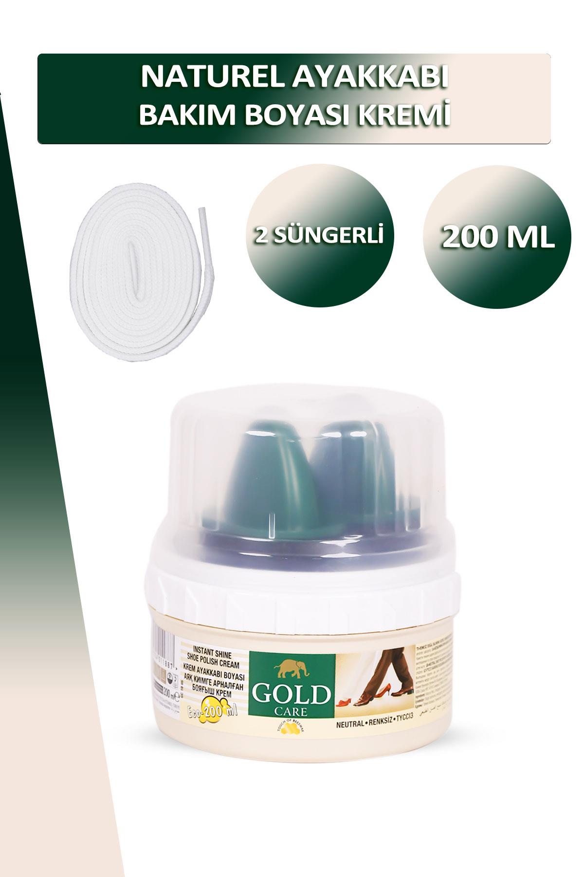 Bağcık + Gold Care Ayakkabı Bakım Boyası Kremi 2 Süngerli 200 ML Set