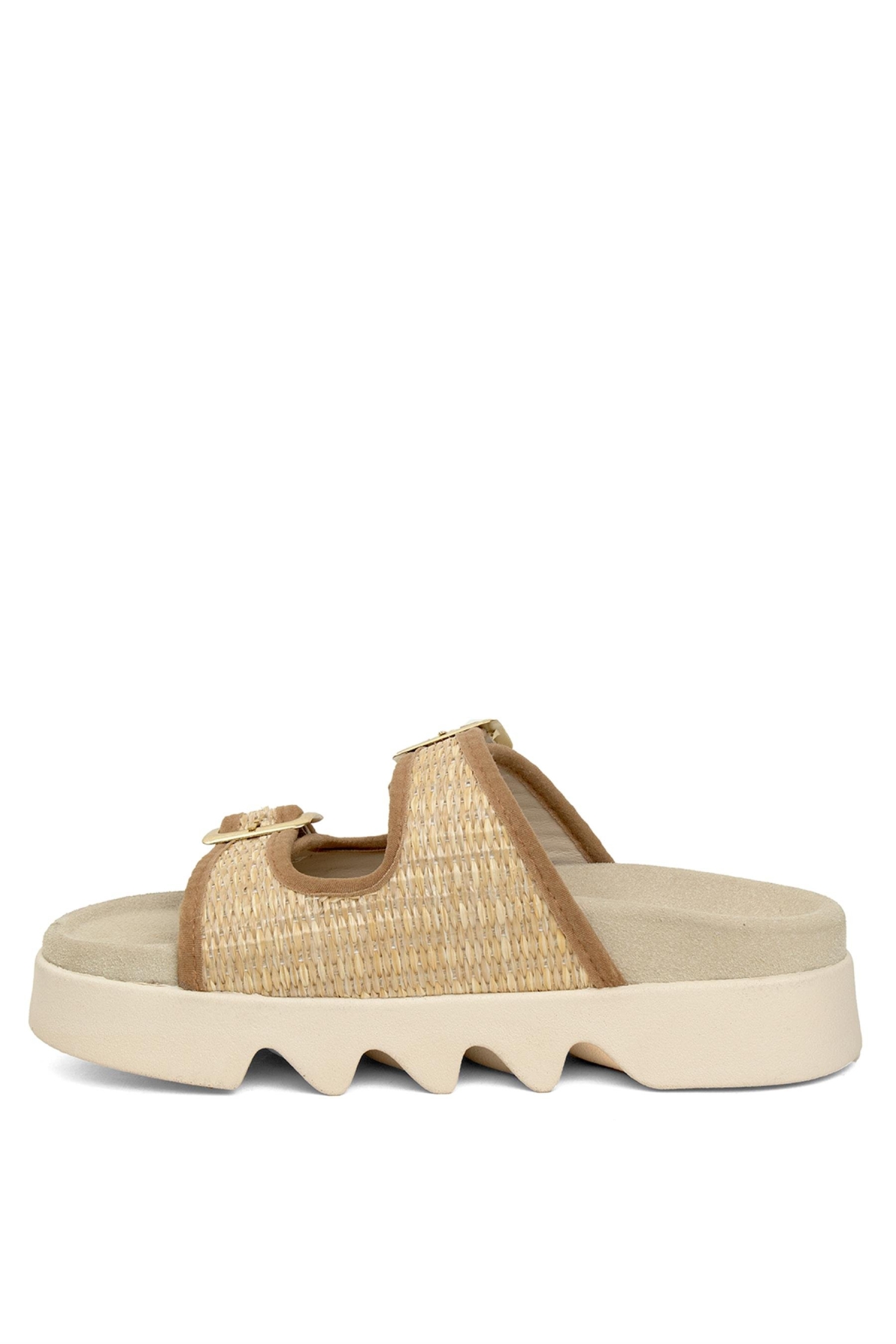 7978T Kadın Düz Terlik Bej - Görsel 4
