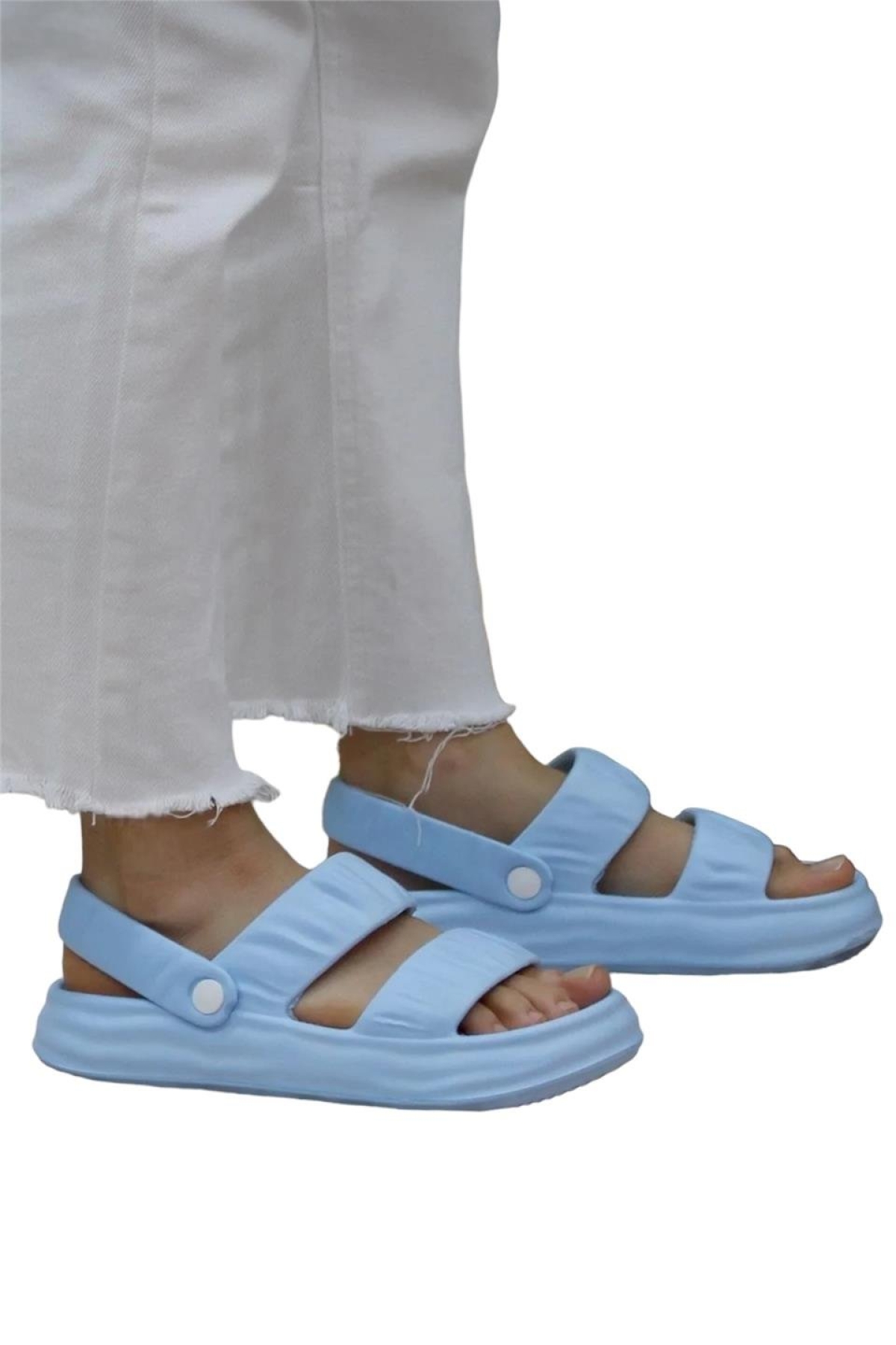 Plaj Havuz Hafif Rahat Kadın Sandalet MAVİ - Görsel 2