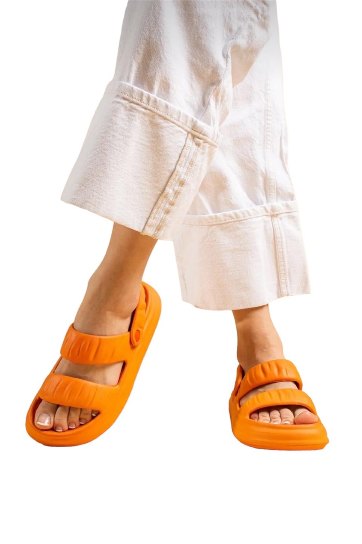 Plaj Havuz Hafif Rahat Kadın Sandalet TURUNCU - Görsel 2