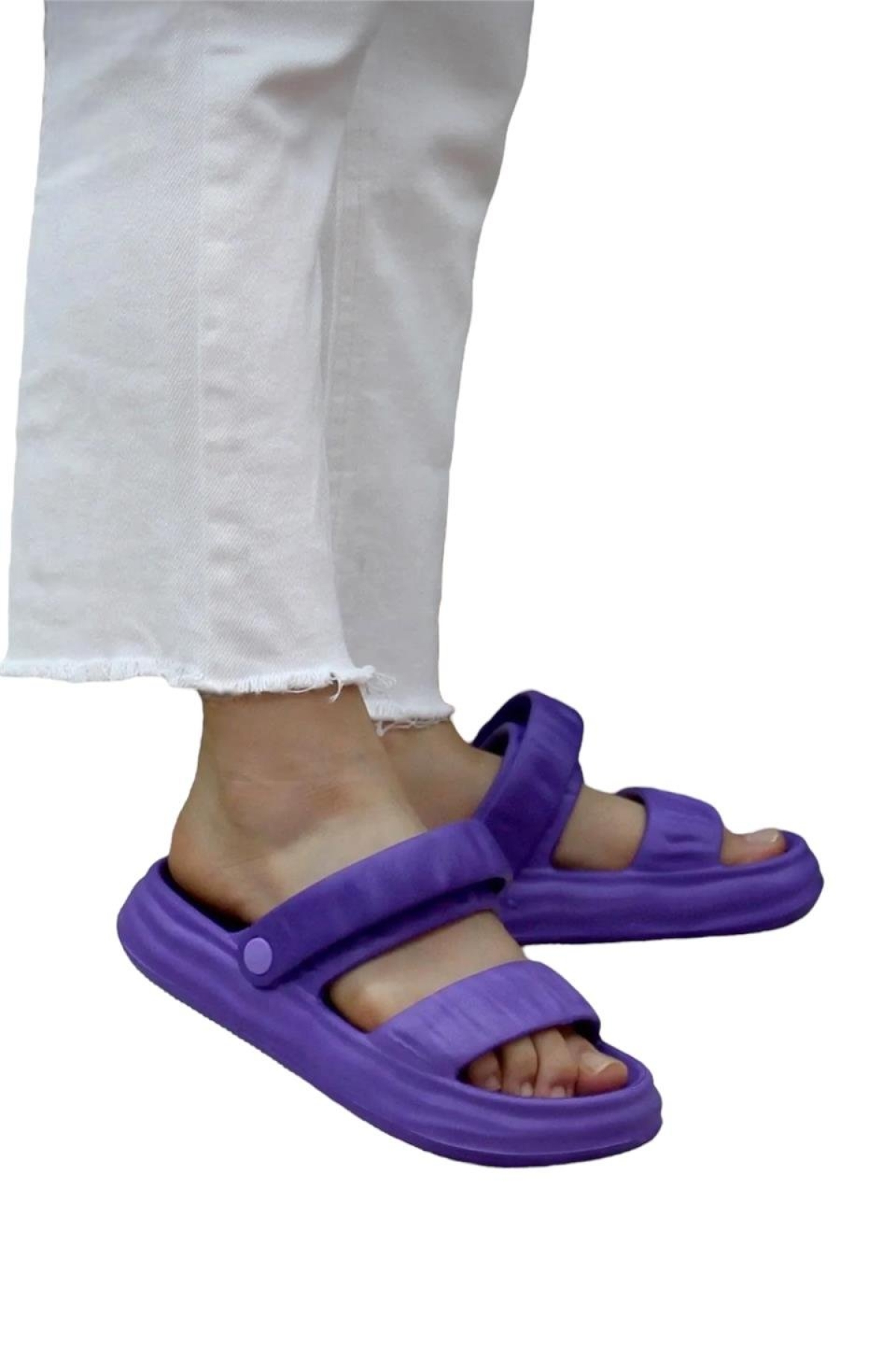 Plaj Havuz Hafif Rahat Kadın Sandalet MOR - Görsel 2