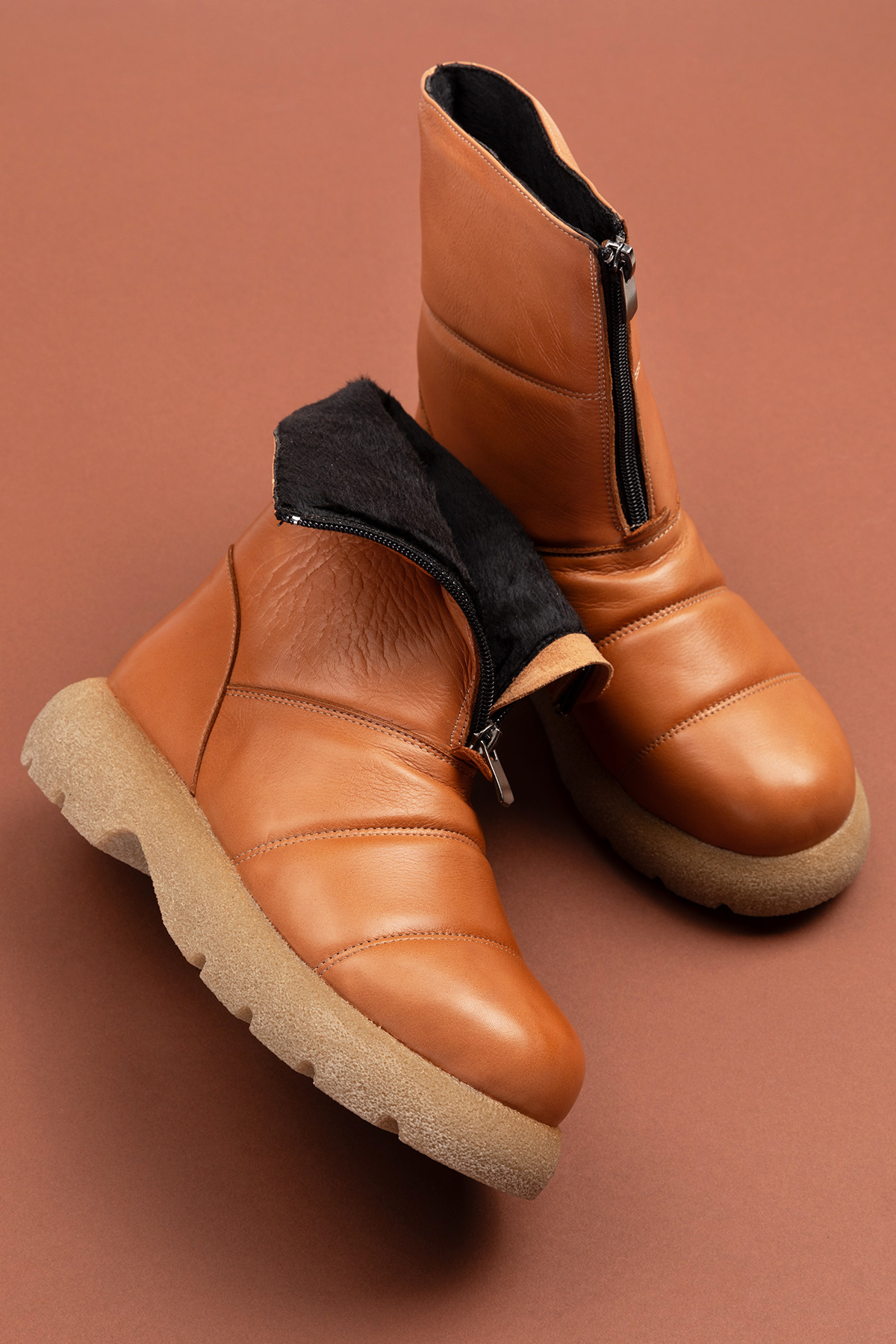 Gondol Hakiki Deri Günlük Şık Kaymaz Taban Bot tre.5070 - Görsel 7