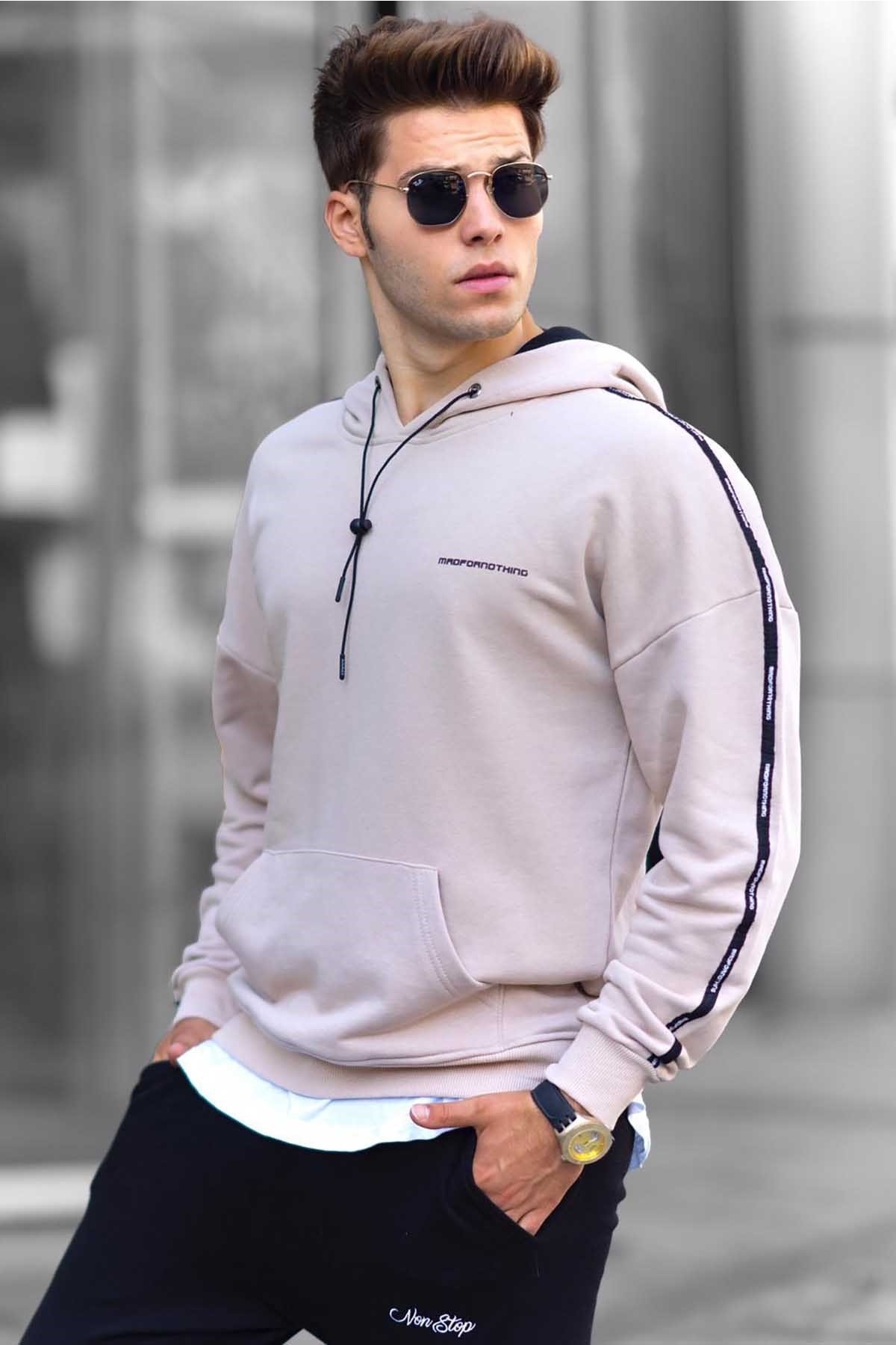 Madmext Bej Kapüşonlu Sweatshirt 4721