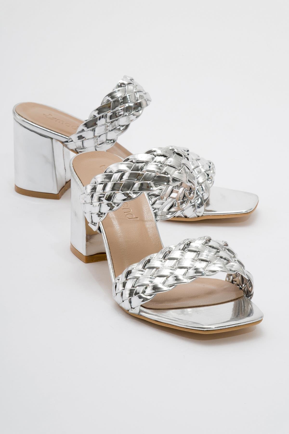 Kadın Sivri Burunlu Stiletto GÜMÜŞ AYNA - Görsel 3