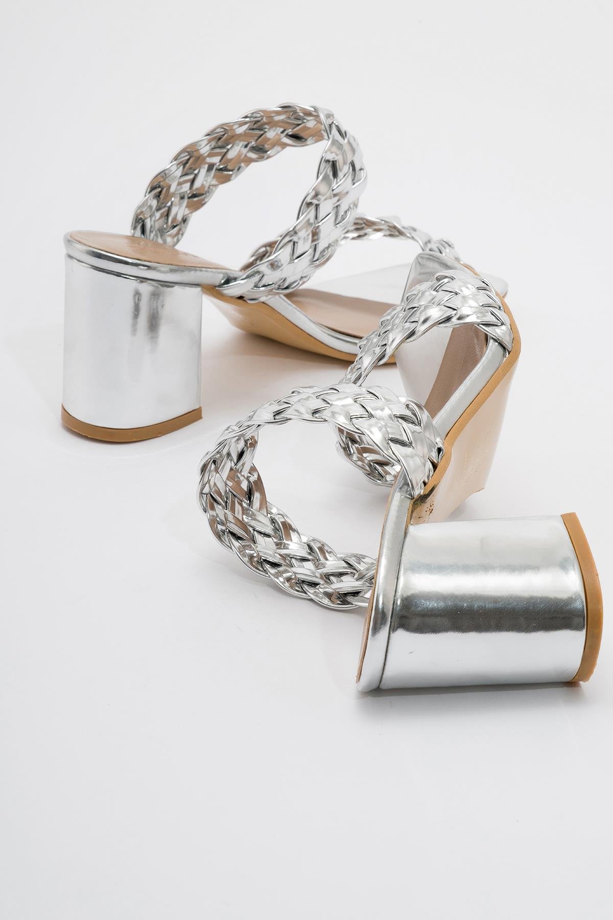 Kadın Sivri Burunlu Stiletto GÜMÜŞ AYNA - Görsel 5