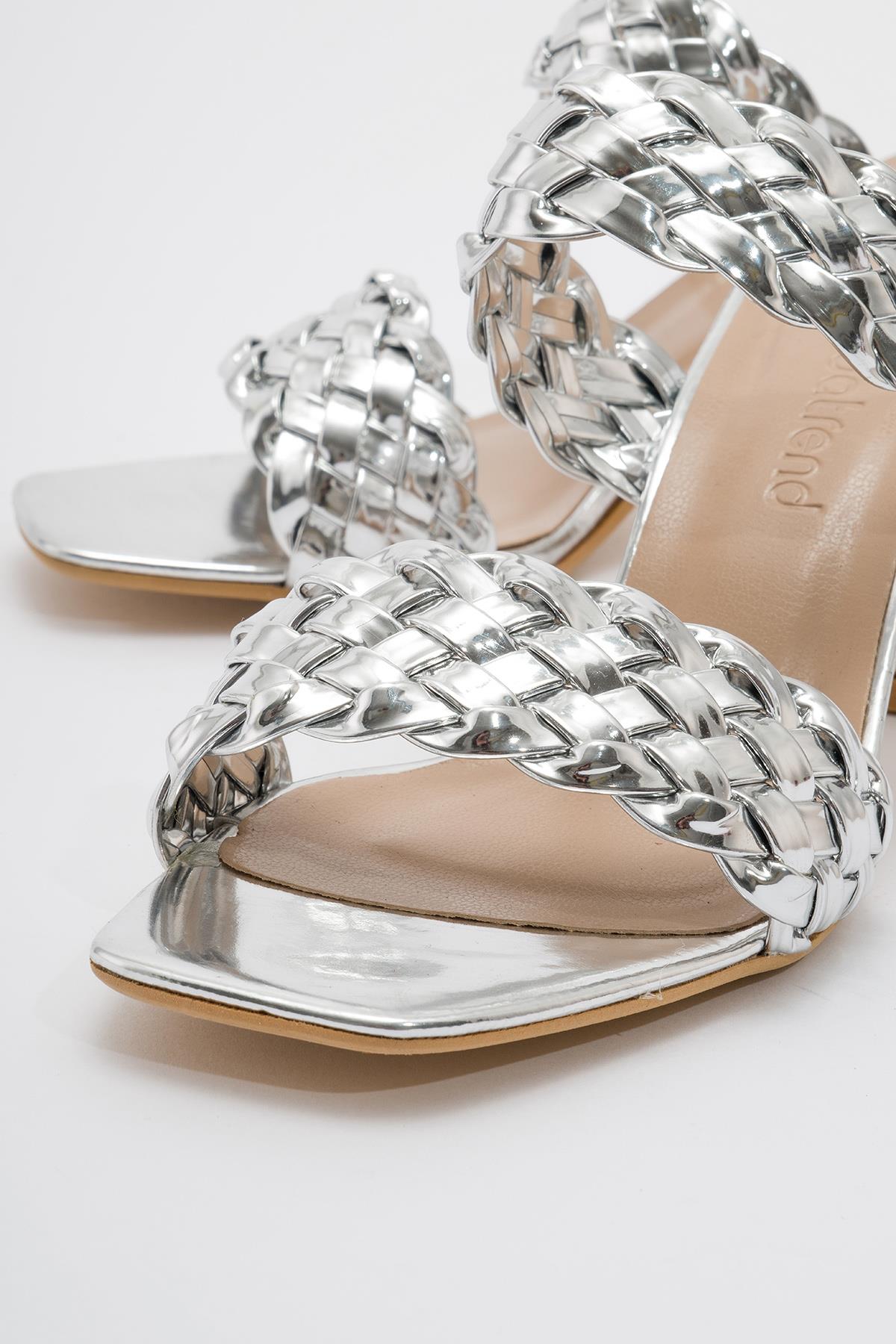 Kadın Sivri Burunlu Stiletto GÜMÜŞ AYNA - Görsel 6