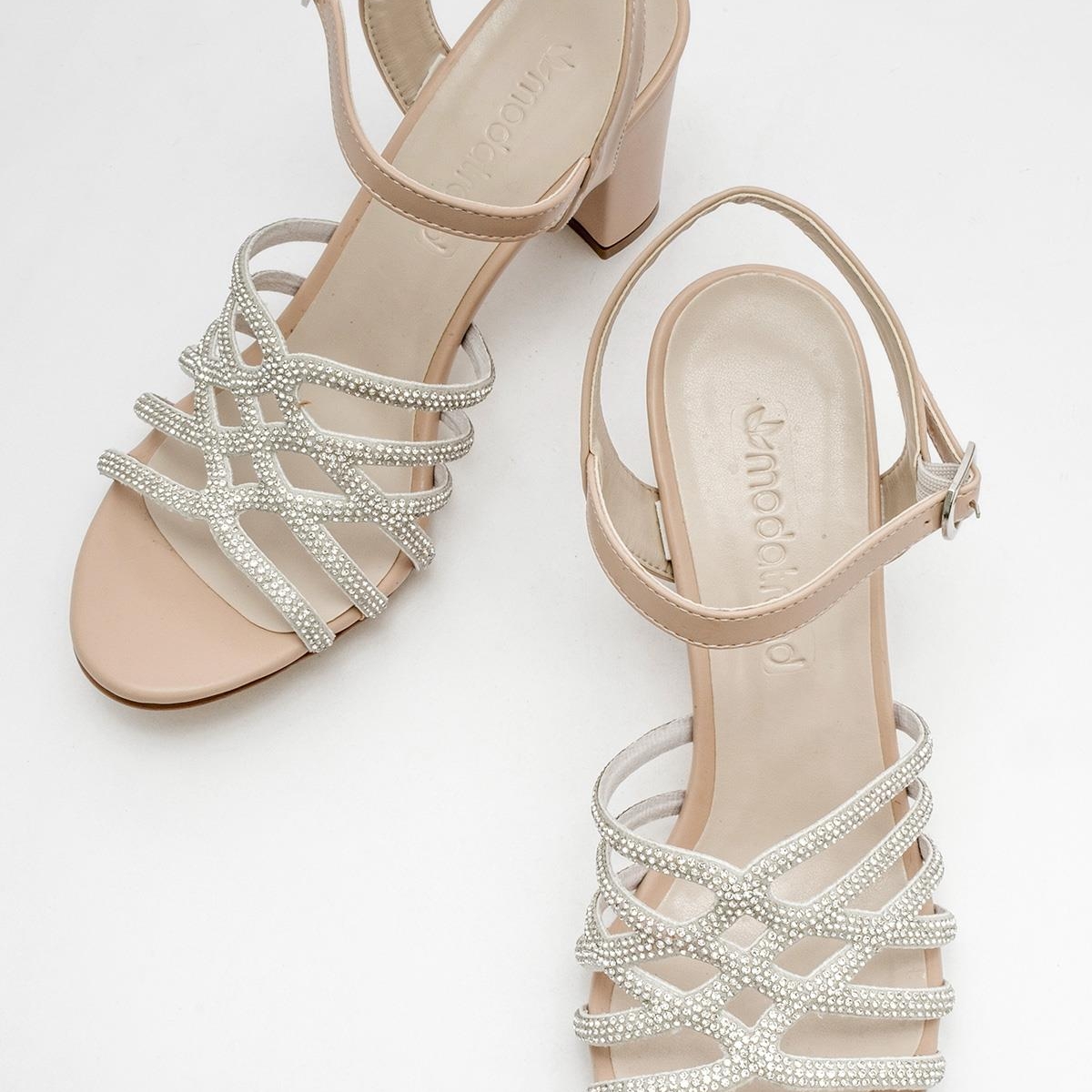 Kadın Taşlı Topuklu Sandalet TEN CİLT - Görsel 7